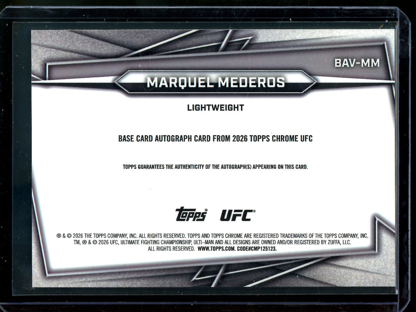 2026 Topps Chrome Marquel Mederos Purple Rookie Geometric Autograph /10