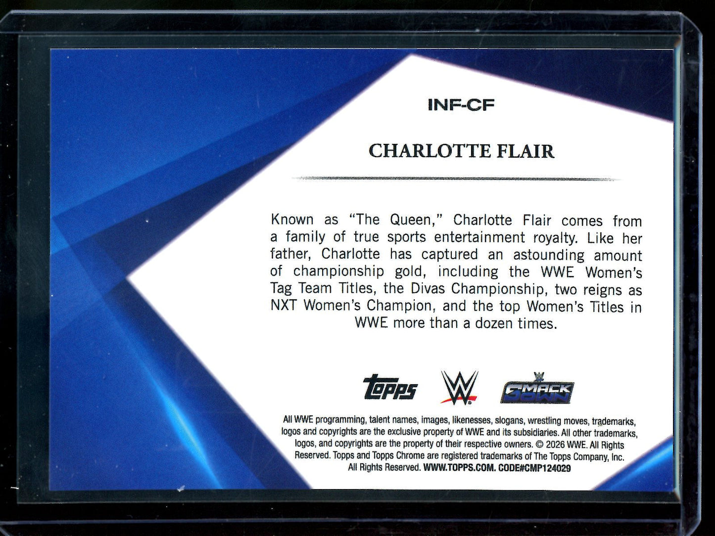 2026 Topps Sapphire Charlotte Flair Infinite Sapphire Case Hit