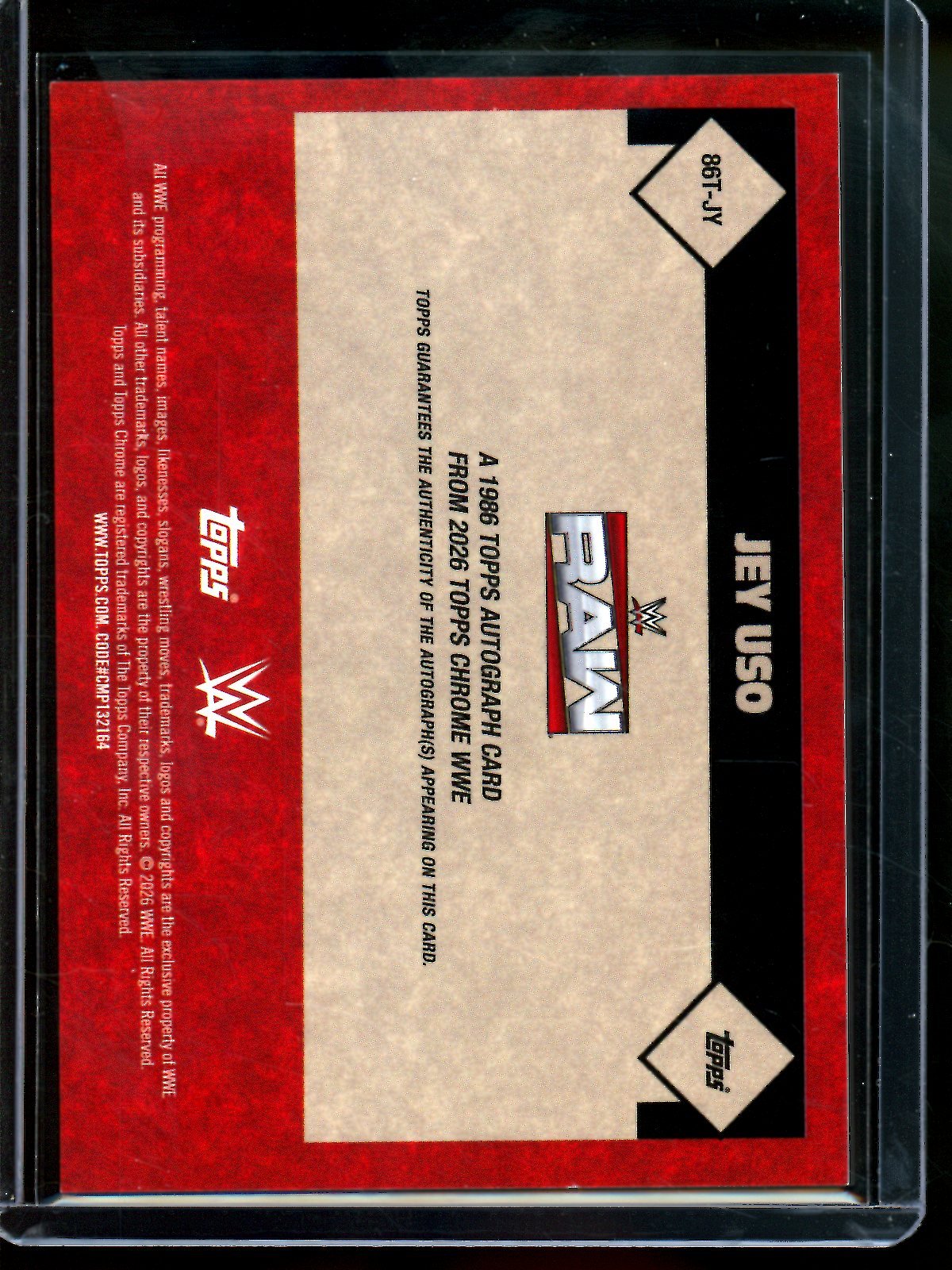 2026 Topps Sapphire Jey Uso Red Sapphire Autograph 1986 /5 - Trading Card Market
