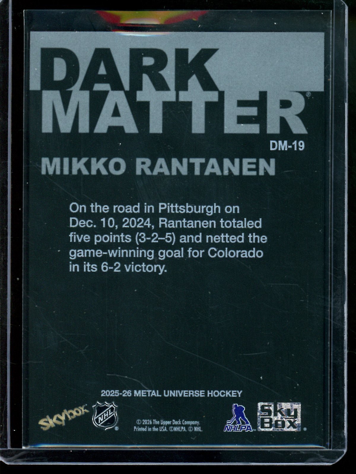 2025 Upper Deck Metal Mikko Rantanen Dark Matter SP Stars - Trading Card Market