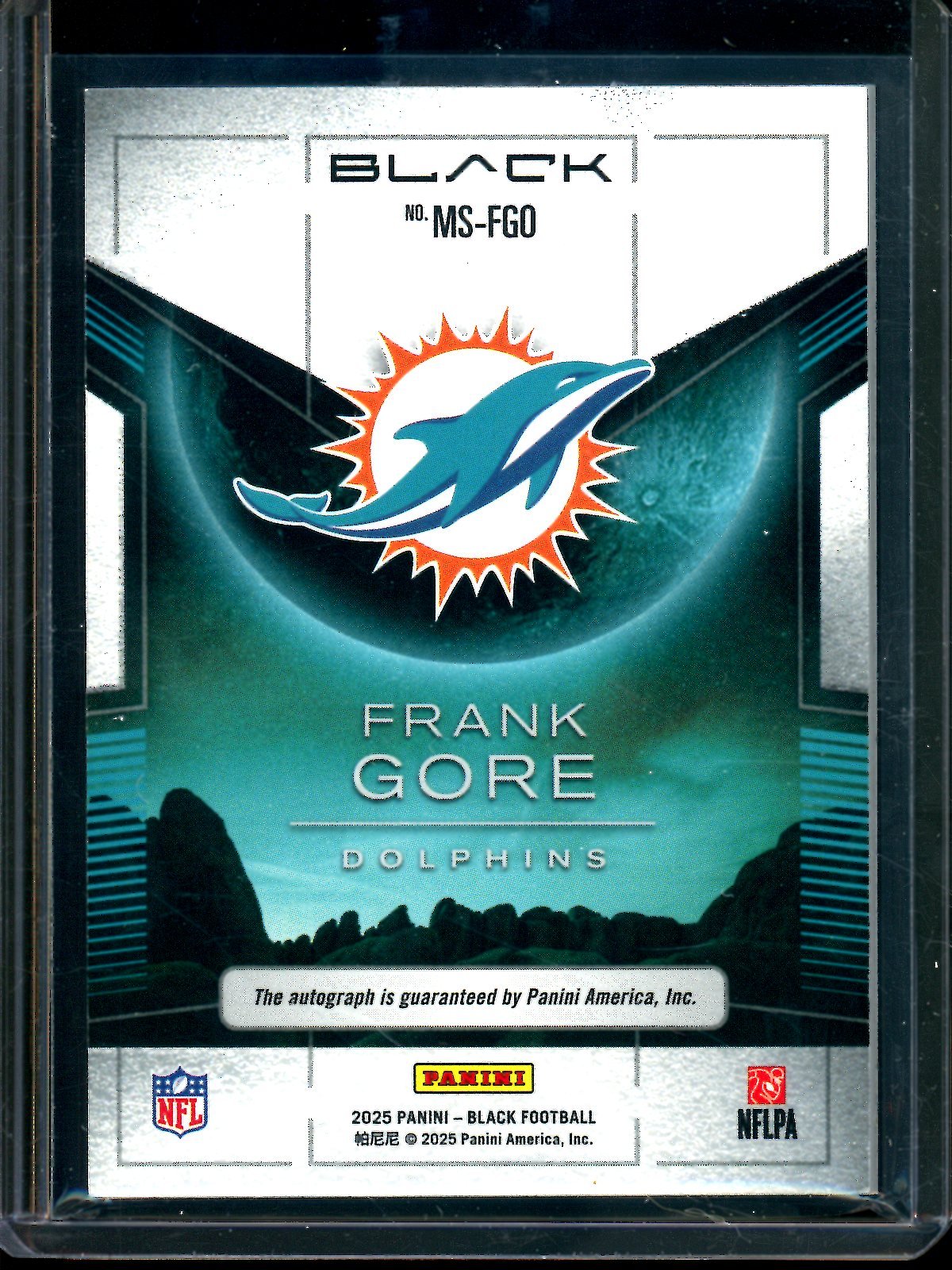 2025 Panini Black Frank Gore Midnight Signatures /15 Dolphins - Trading Card Market