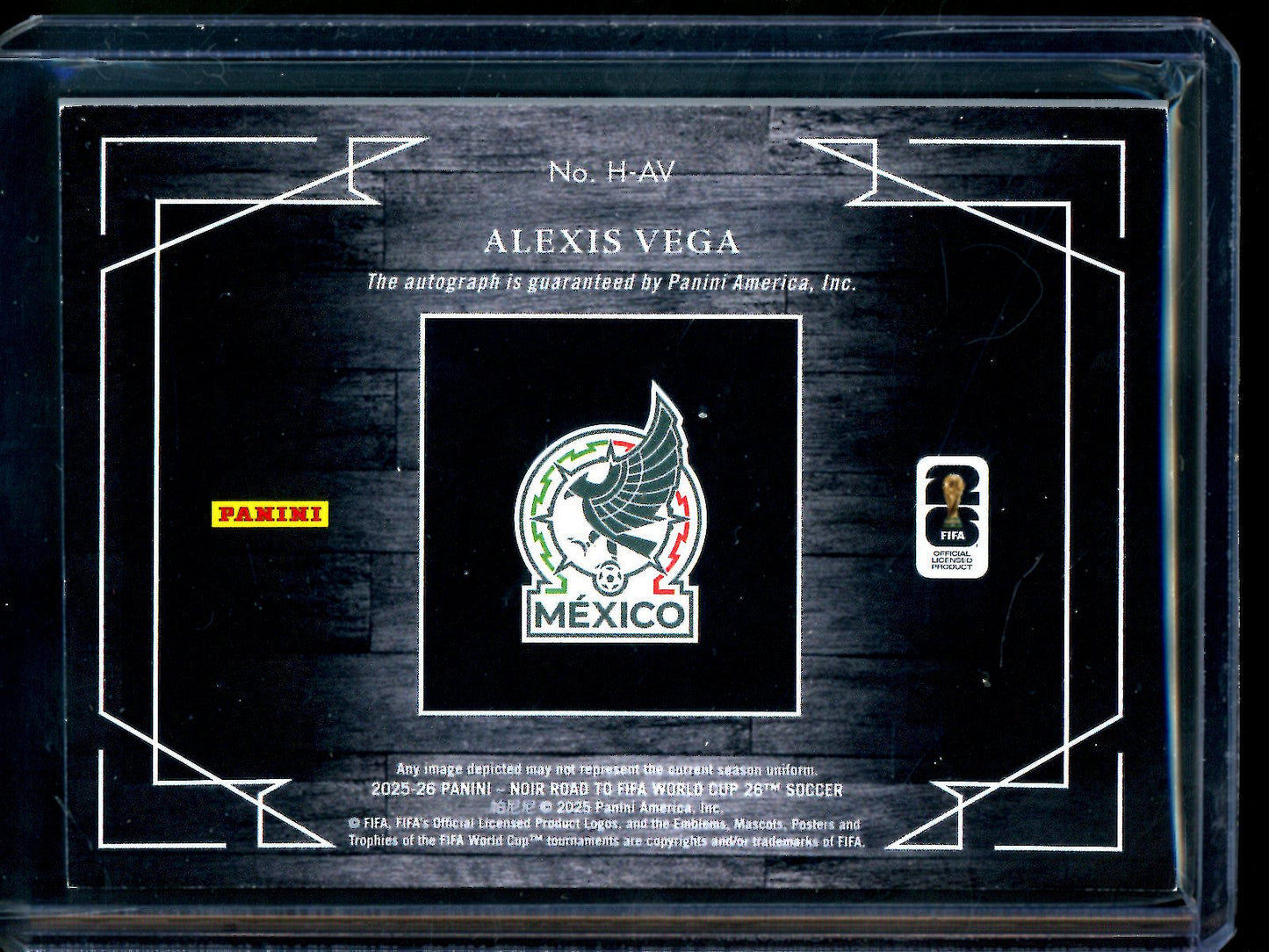 2025 Panini Noir Alexis Vega Spotlight Signatures Gold /99 Mexico