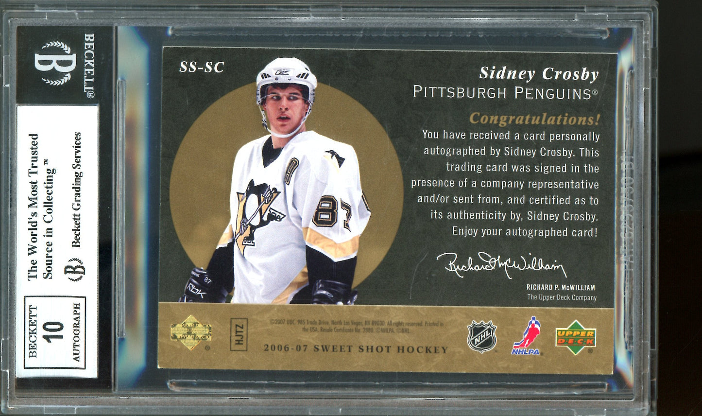 2006 Upper Deck Sweet Shot Sidney Crosby Signature Shots Autograph BGS 8.5 Penguins