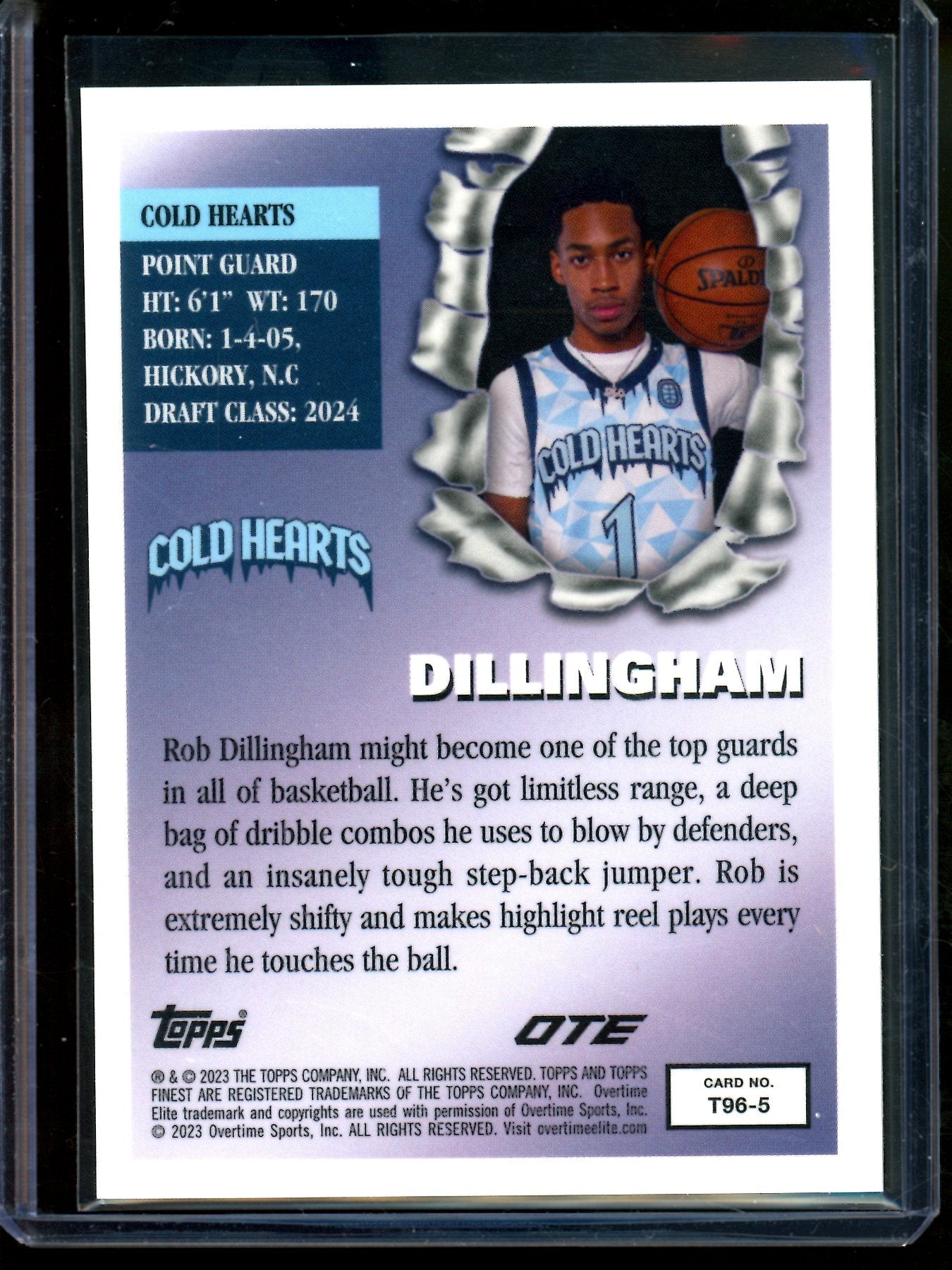 2023 Topps Finest Rob Dillingham Red Rookie Card Apprentices /5 Cold Hearts