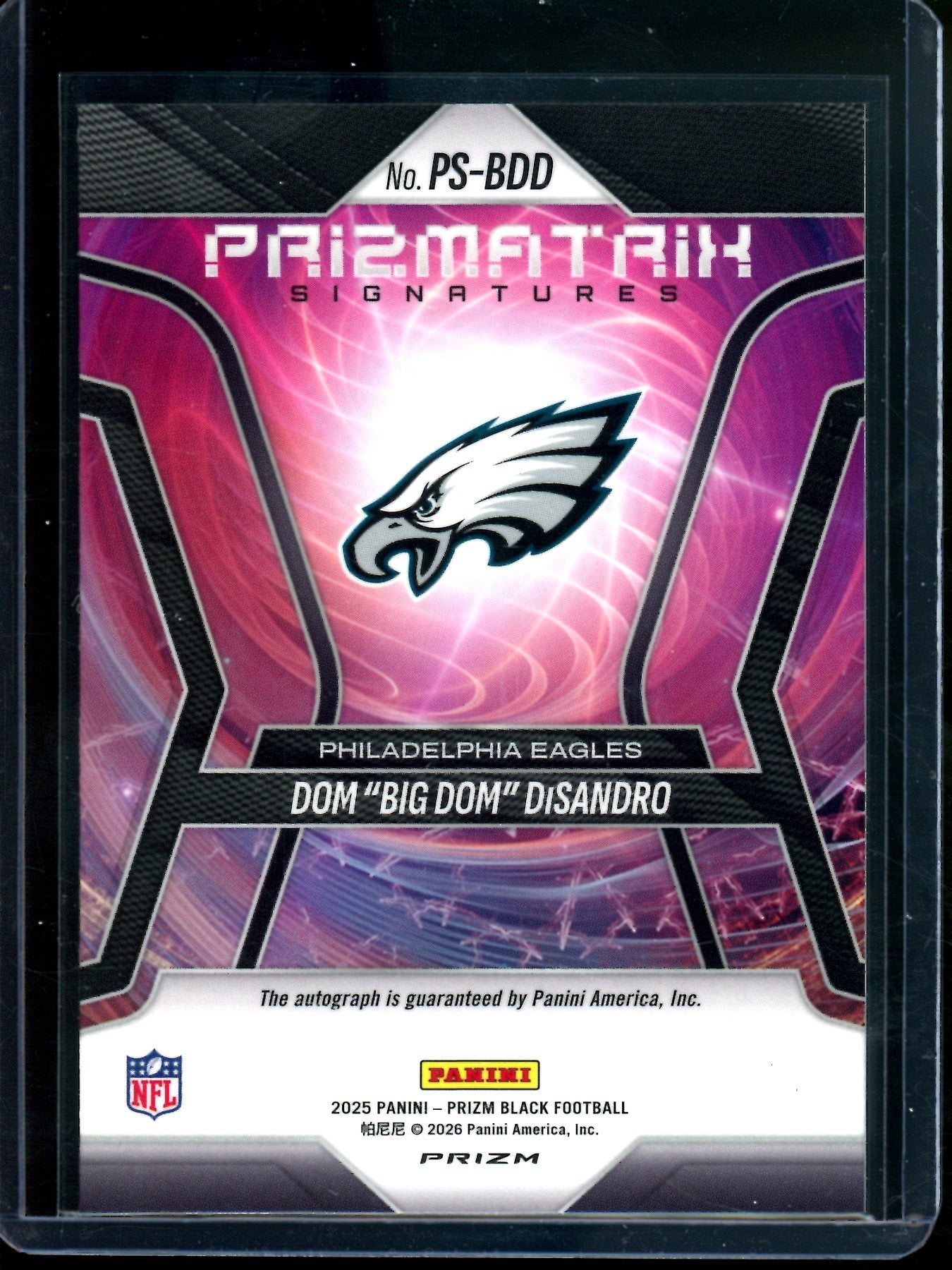 2025 Panini Prizm Black Dom "Big Dom" DiSandro Prizmatrix Autograph Silver Eagles