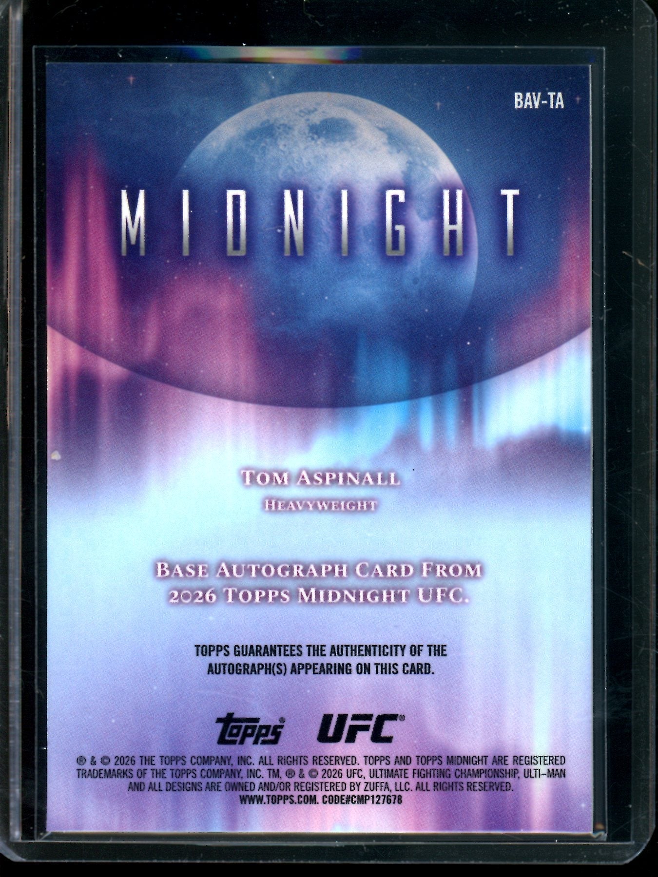 2026 Topps Midnight Tom Aspinall Refractor Autograph