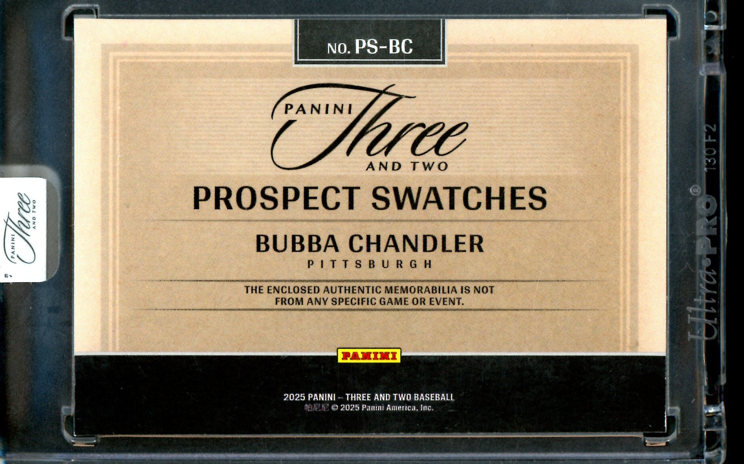 2025 Panini Three and Two Bubba Chandler Purple Relic Sealed /32 Pirates