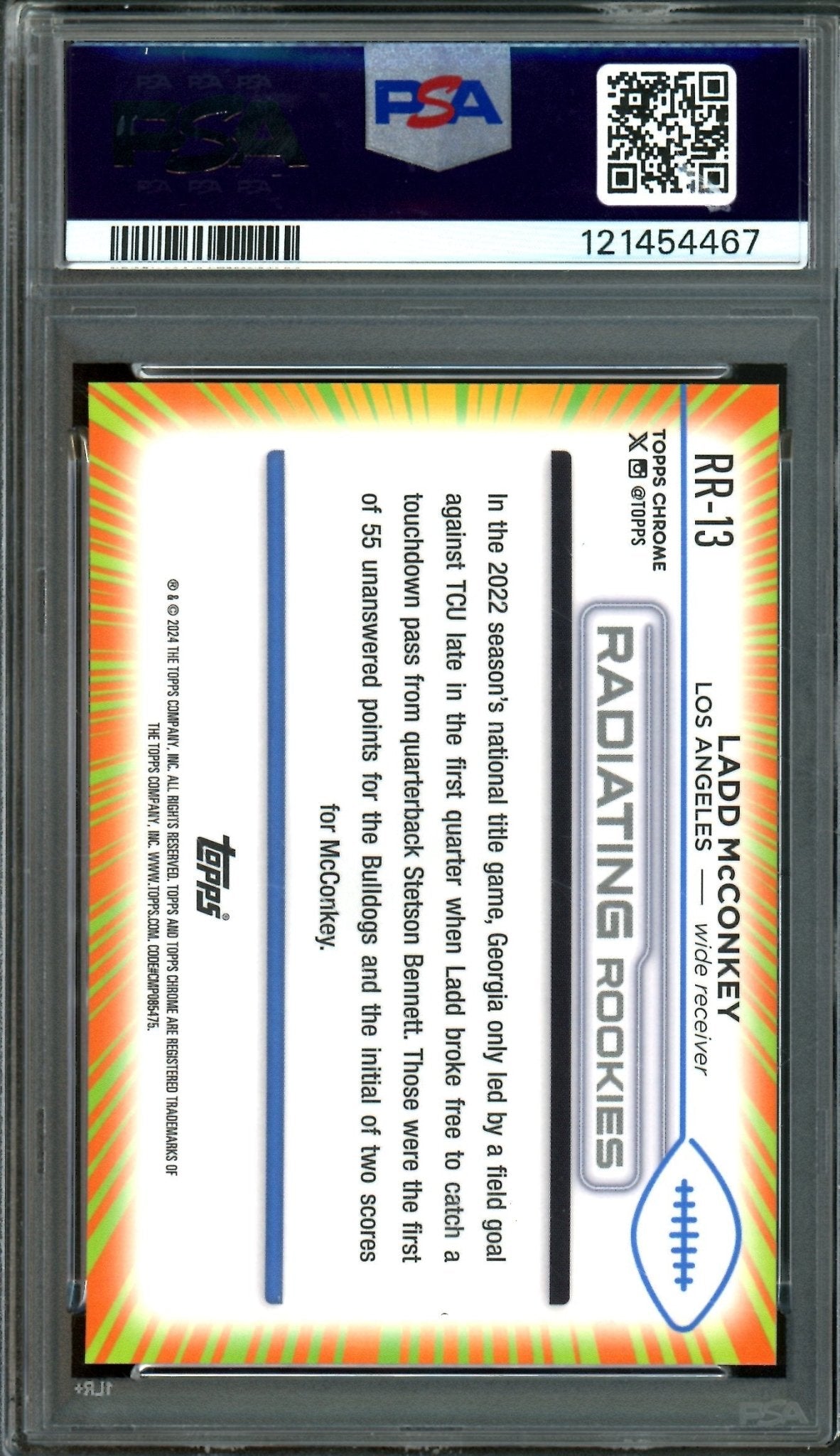 2024 Topps Chrome Ladd McConkey Radiating Rookies SP PSA 9 Chargers - Trading Card Market