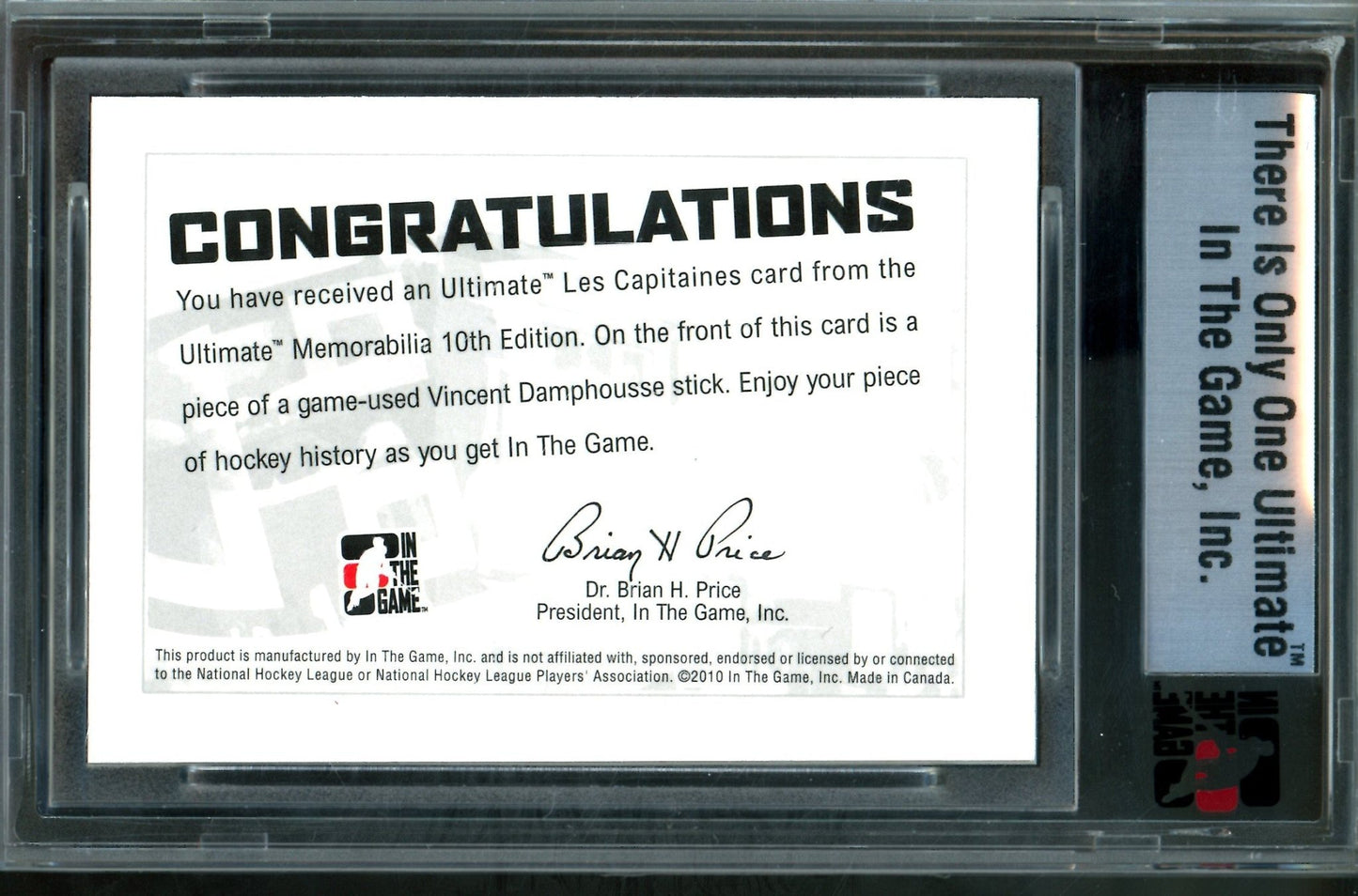 2010 In The Game Ultimate Vincent Damphousse Les Capitaines Silver Memorabilia /24 Canadiens - Trading Card Market