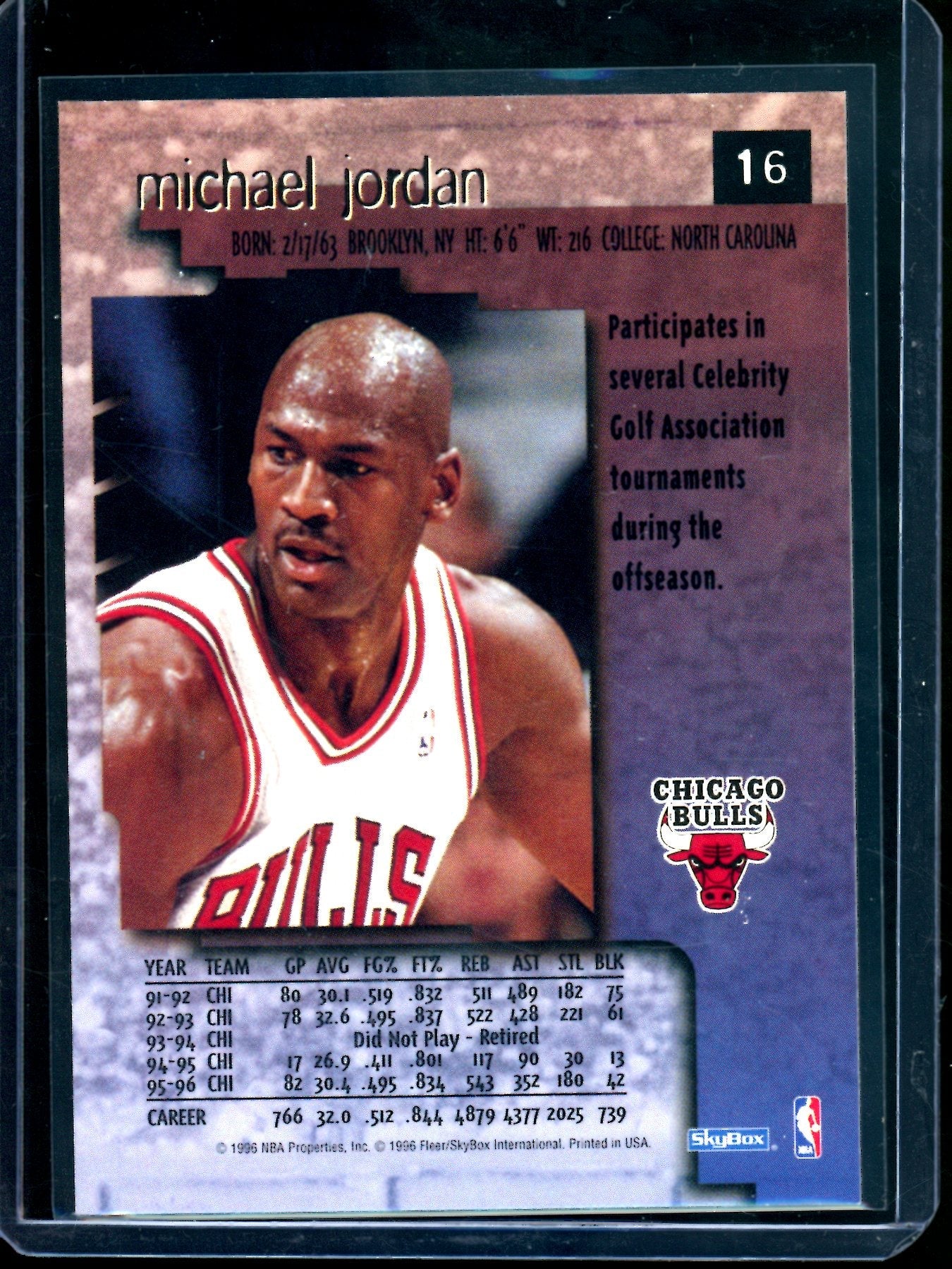 1996 Fleer Skybox Michael Jordan #16