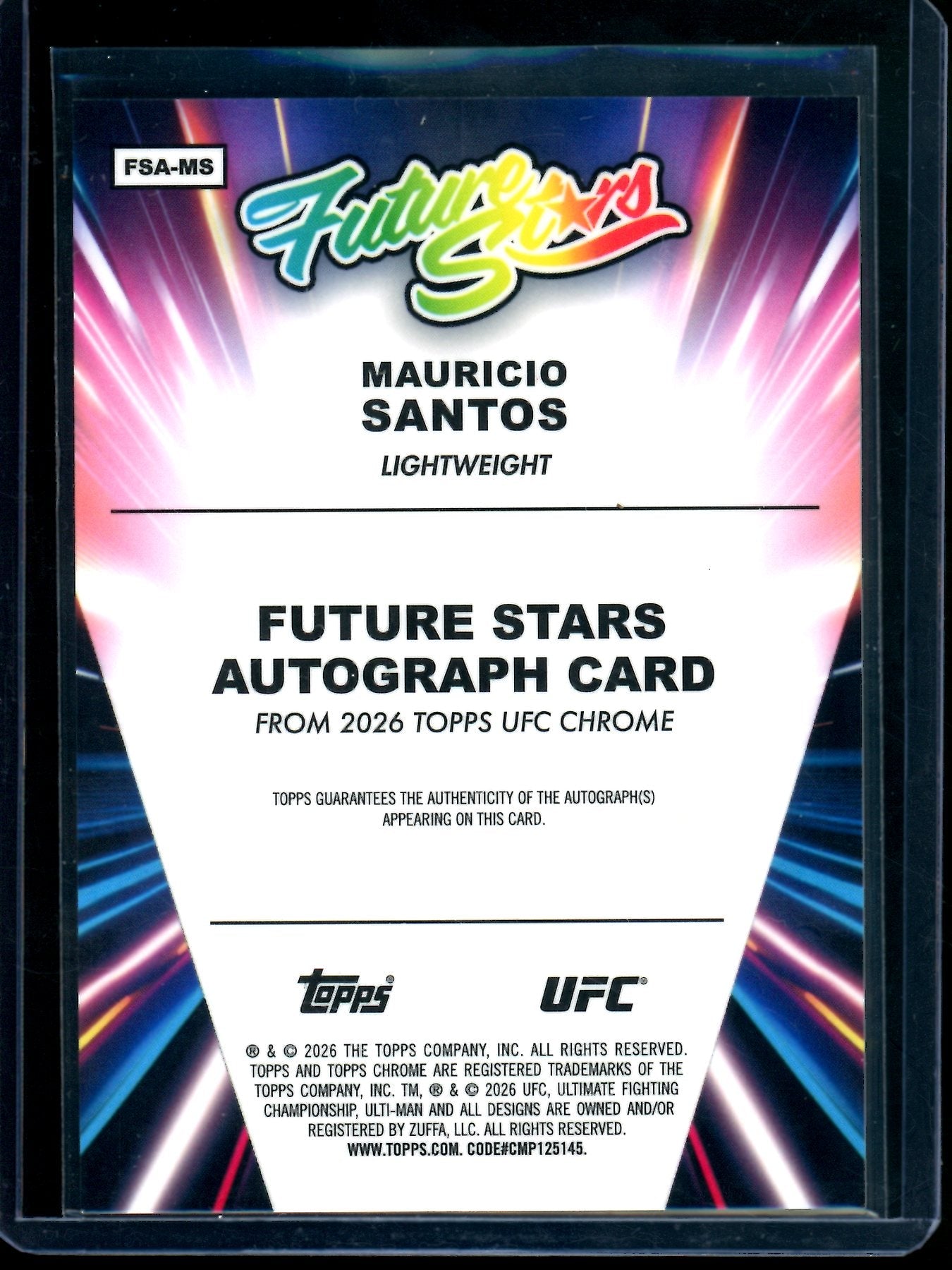 2026 Topps Chrome Mauricio Santos Future Stars Autograph