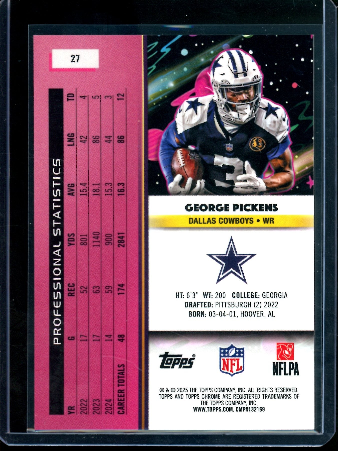 2025 Topps Cosmic George Pickens Red Lava /5 Cowboys
