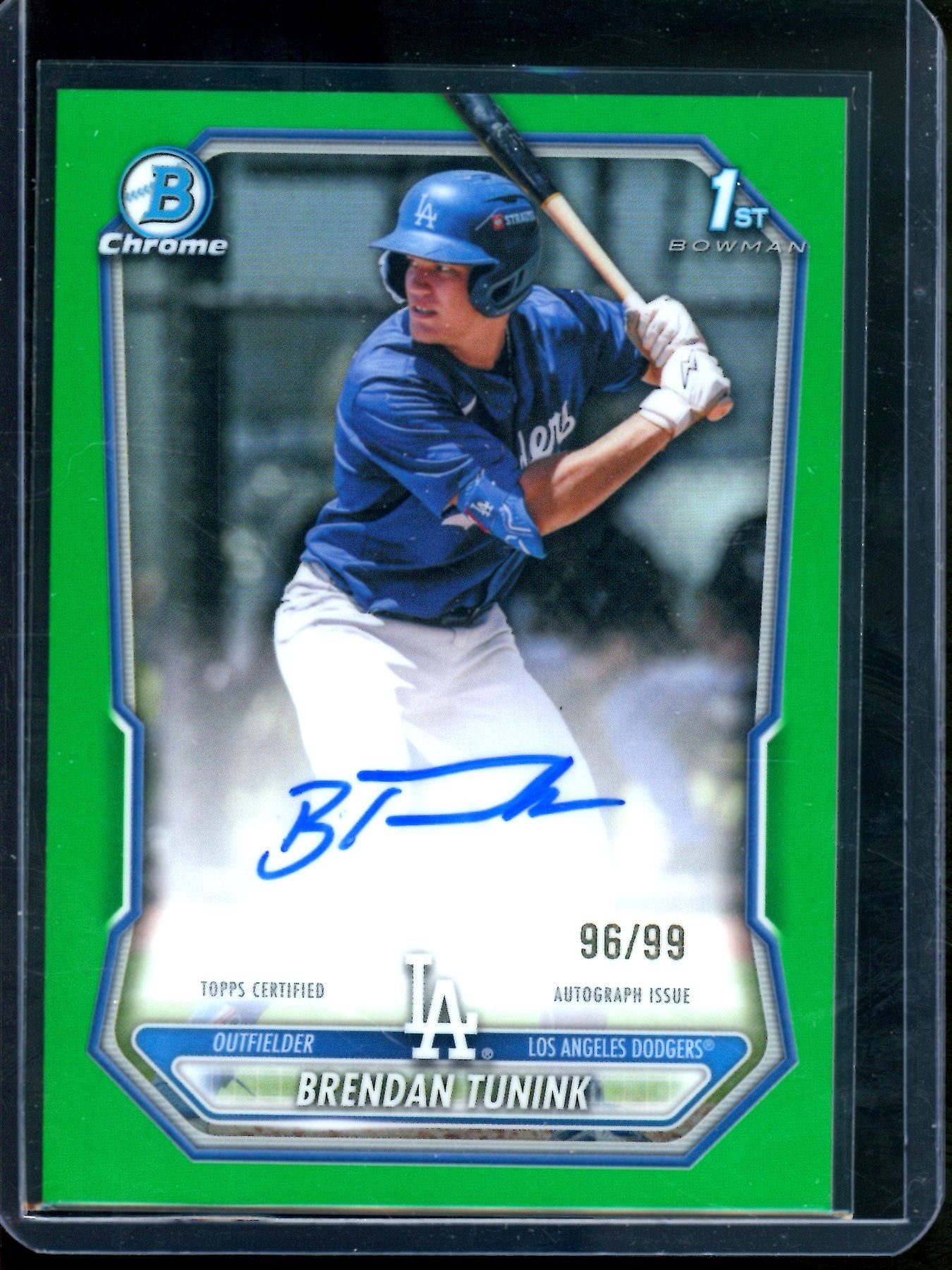2026 Bowman Chrome Brendan Tunink 1st Green Autograph /99 Dodgers