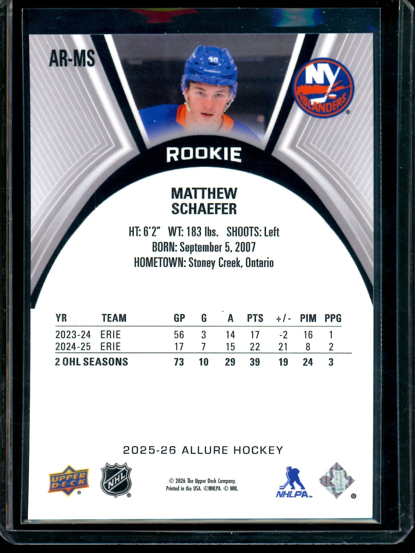 2026 Upper Deck Allure Matthew Schaefer Rookie Refractor Islanders