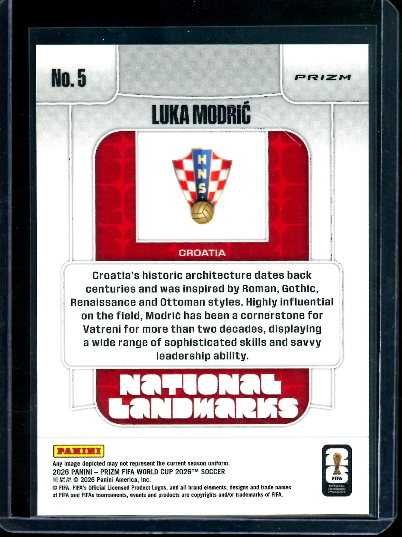 2026 Panini Prizm Luka Modric National Landmarks Case Hit Croatia