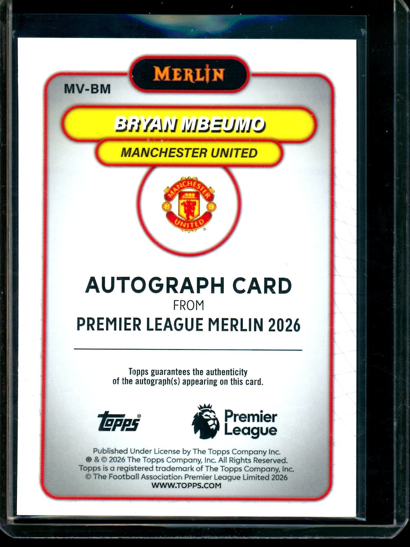 2026 Topps Merlin Bryan Mbeumo Refractor Autograph Manchester United