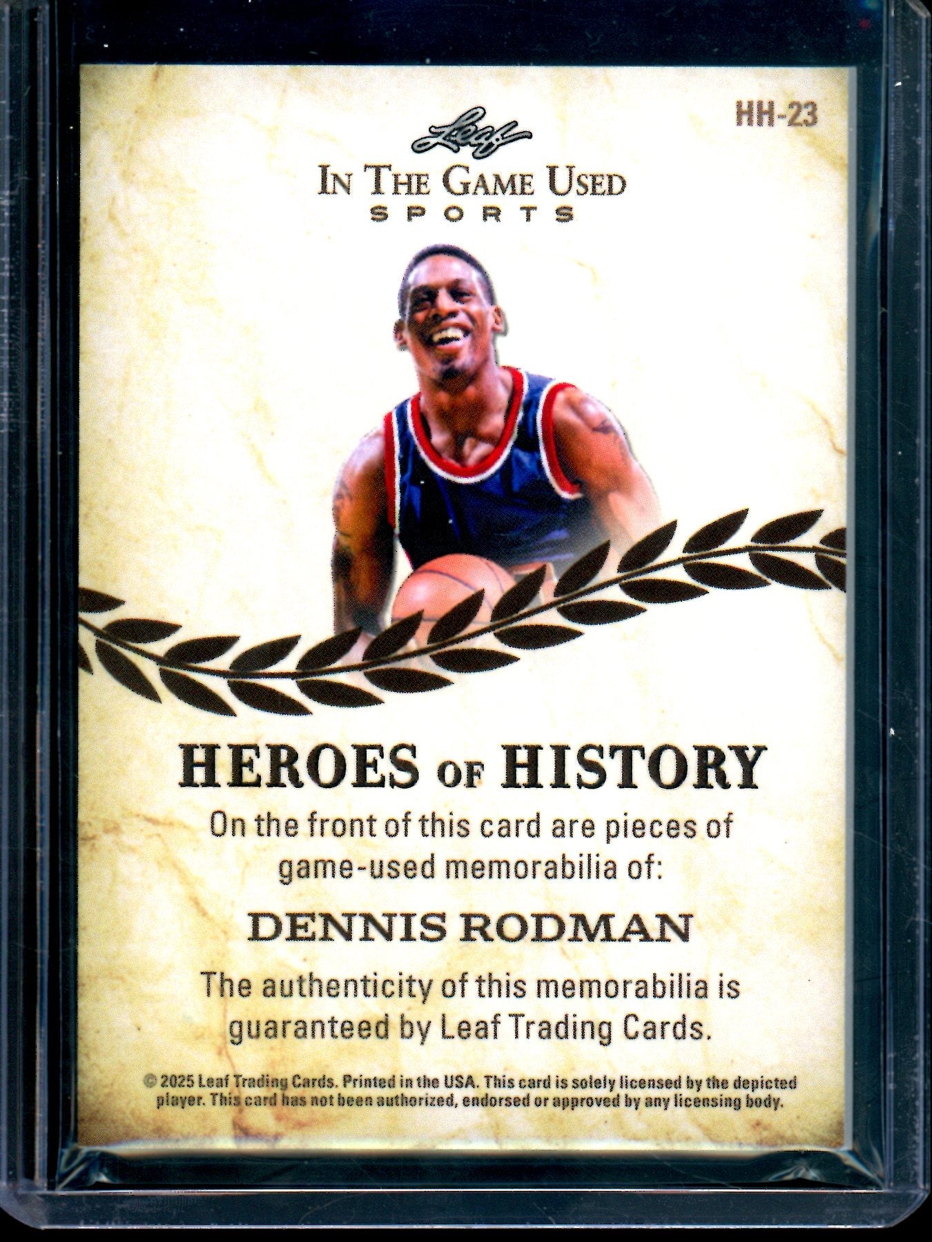 2025 Leaf In the Game Used Dennis Rodman Triple Patch /35 Pistons