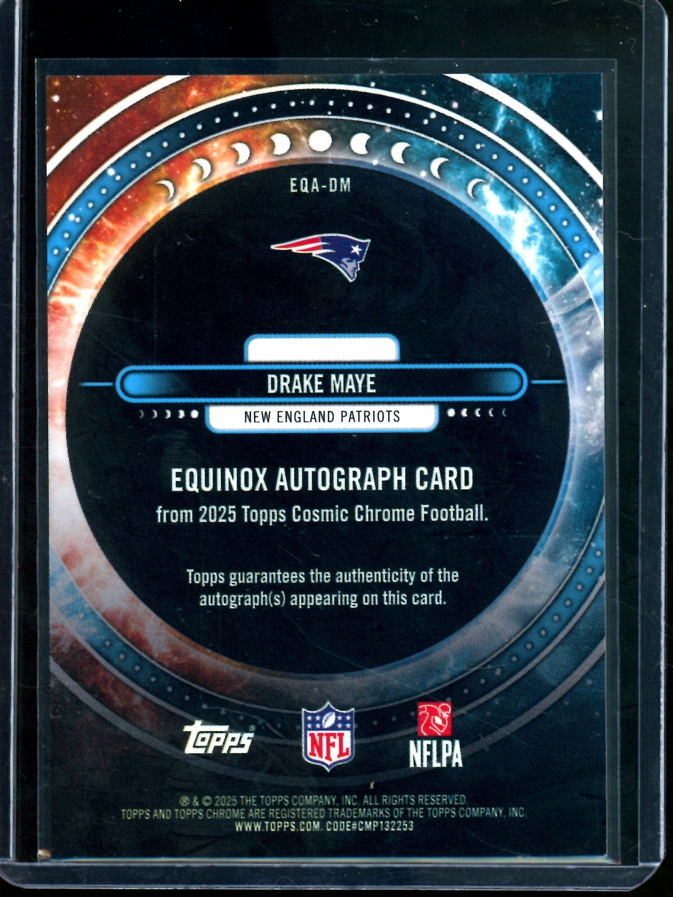 2025 Topps Cosmic Drake Maye Equinox Gold Autograph /50 Patriots