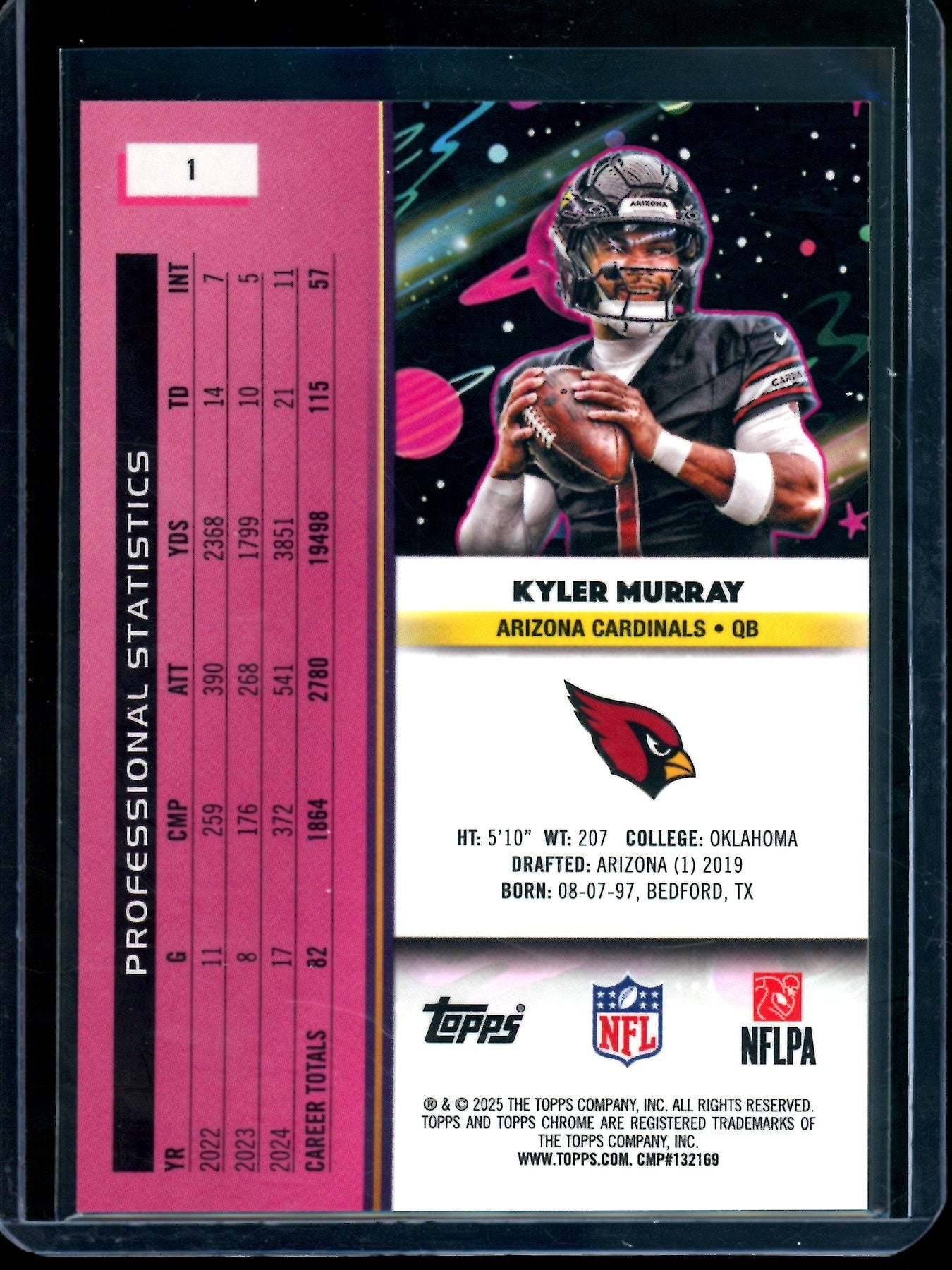 2025 Topps Cosmic Kyler Murray Gold Lazer /50 Cardinals - Trading Card Market