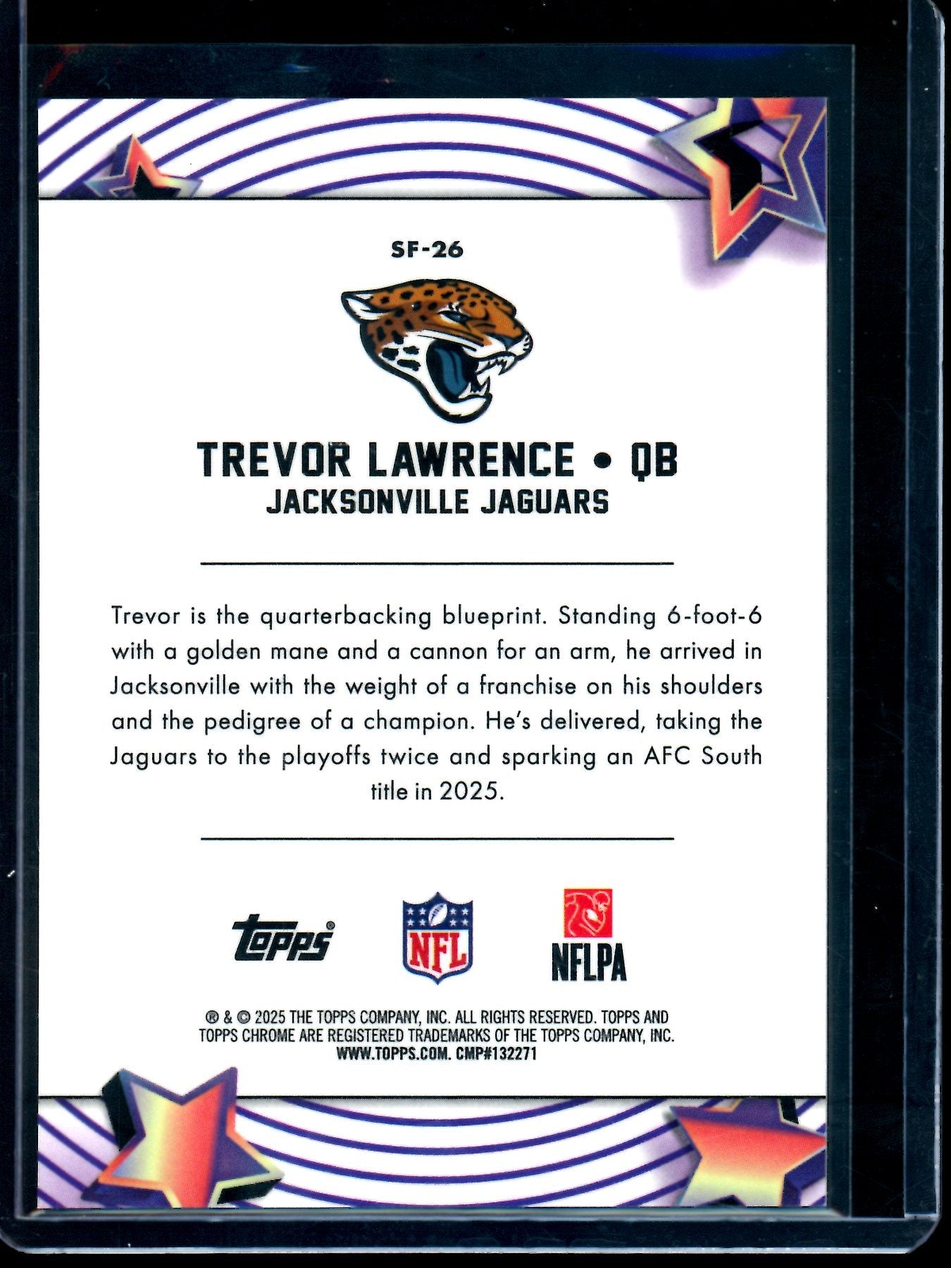 2025 Topps Cosmic Chrome Trevor Lawrence Orange Star Fractor SP /25 Jaguars