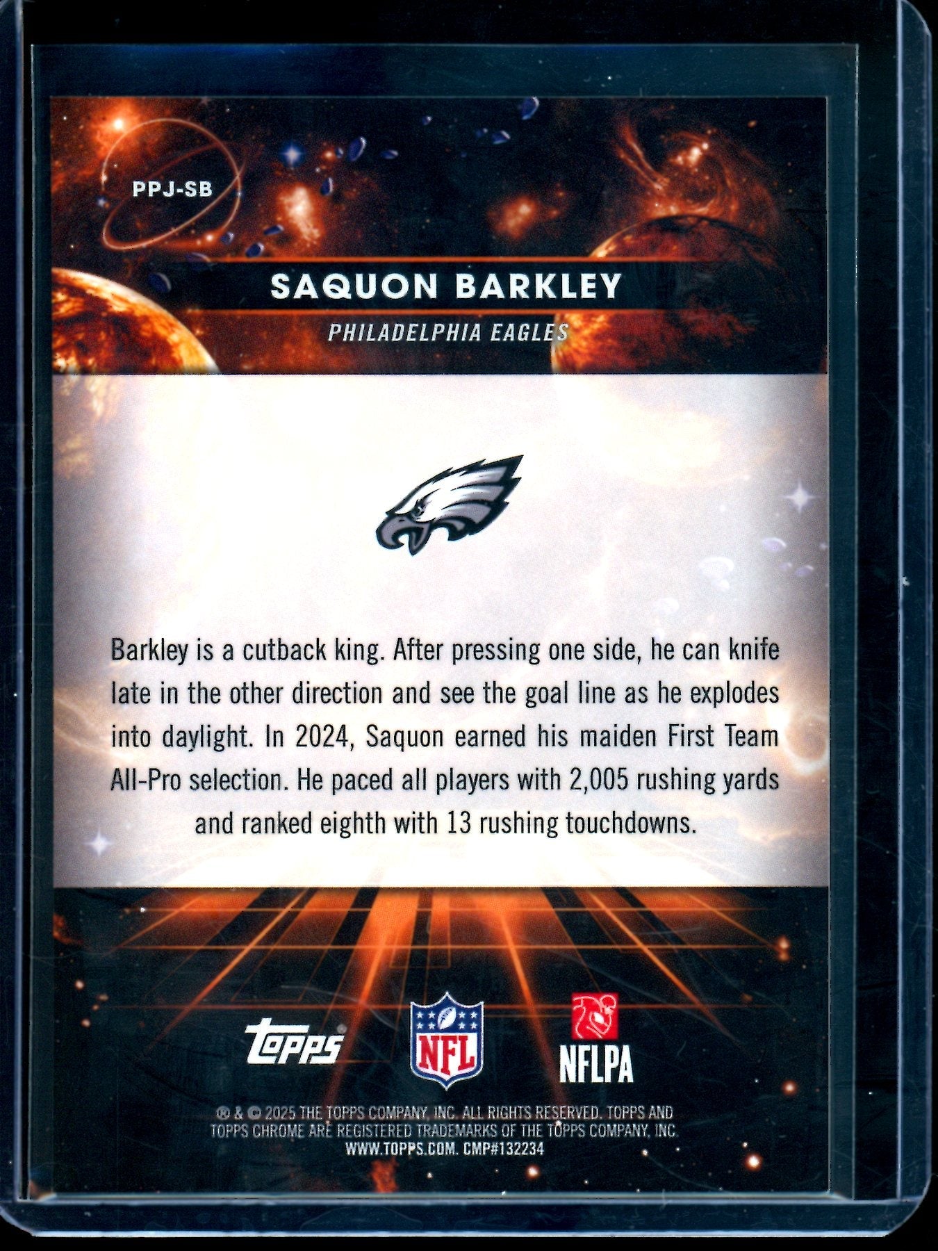 2025 Topps Cosmic Chrome Saquon Barkley Planetary Pursuit Jupiter Case Hit Eagles