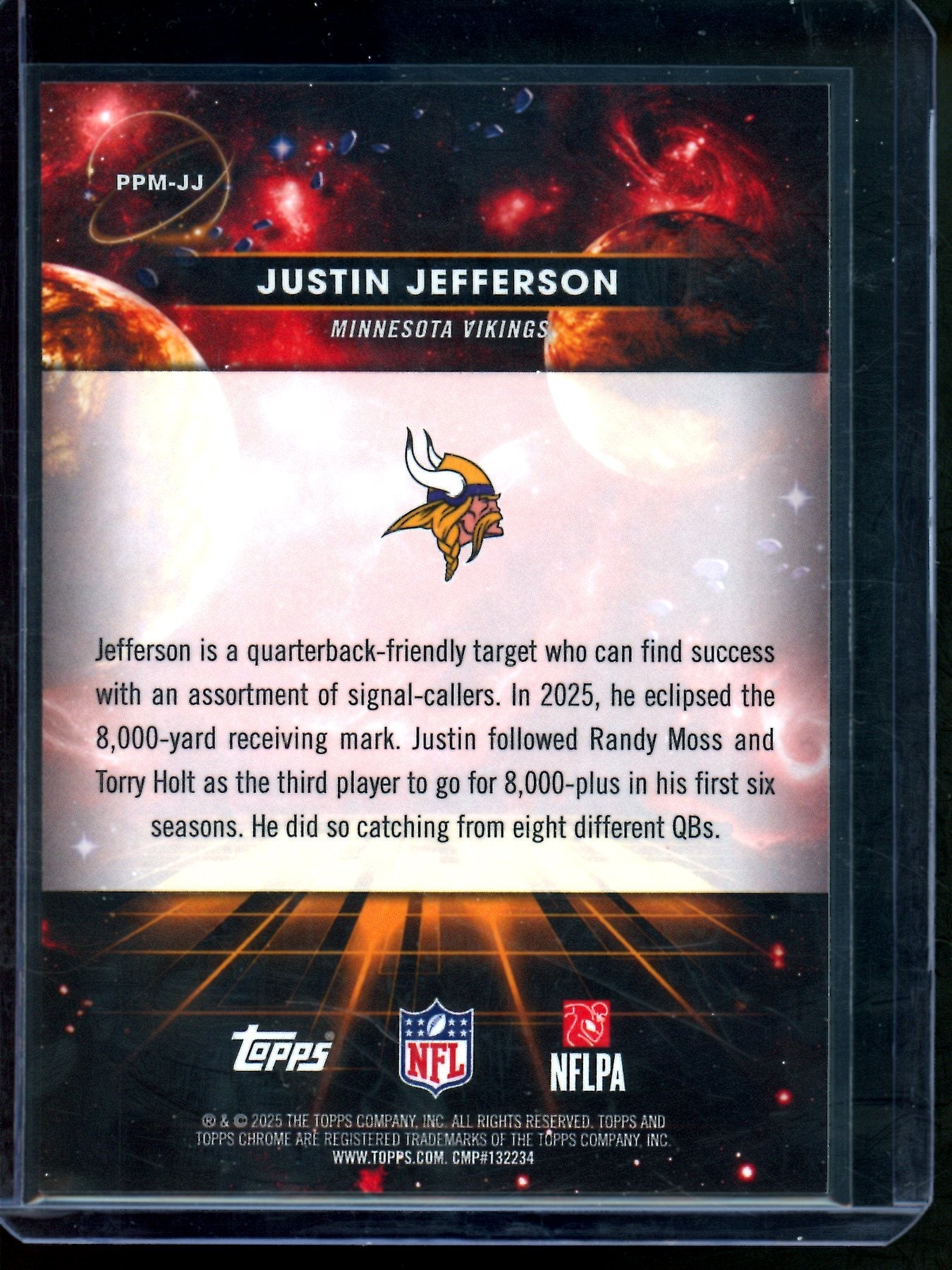2025 Topps Chrome Cosmic Justin Jefferson Planetary Pursuit Case Hit Mercury Vikings