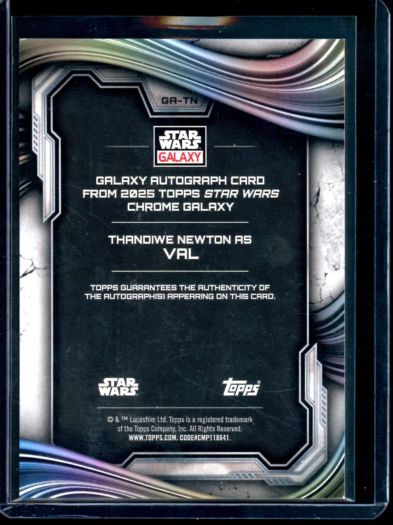 2025 Topps Galaxy Thandiwe Newton / Val Orange Refractor Autograph /25