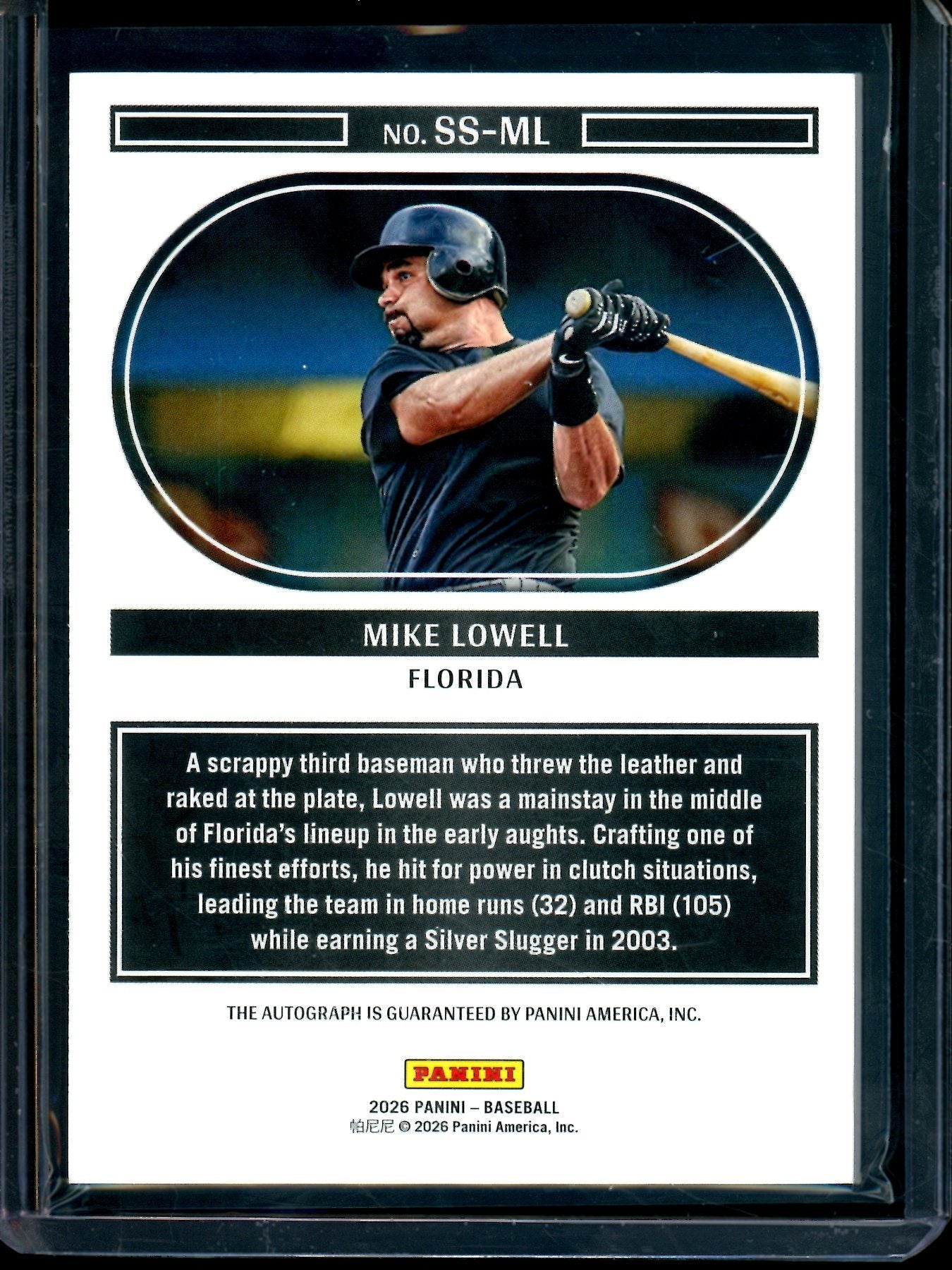 2026 Panini Noir Mike Lowell Frame Autograph /25 Marlins