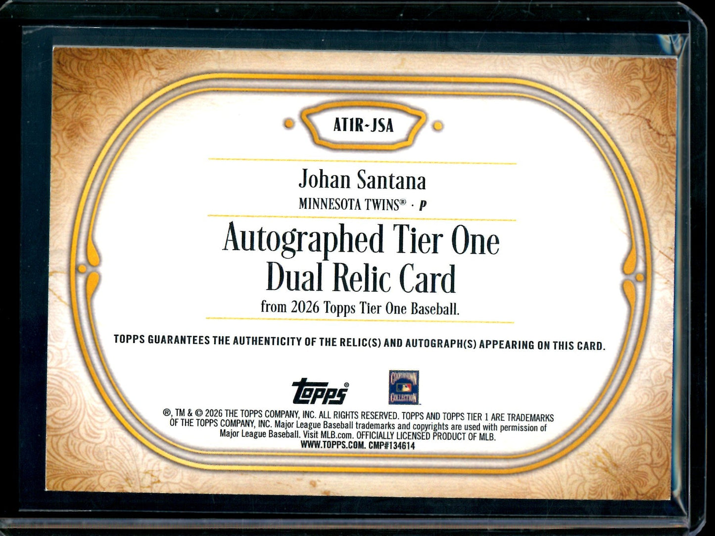 2026 Topps Tier One Johan Santana Dual Patch Autograph /99 Twins