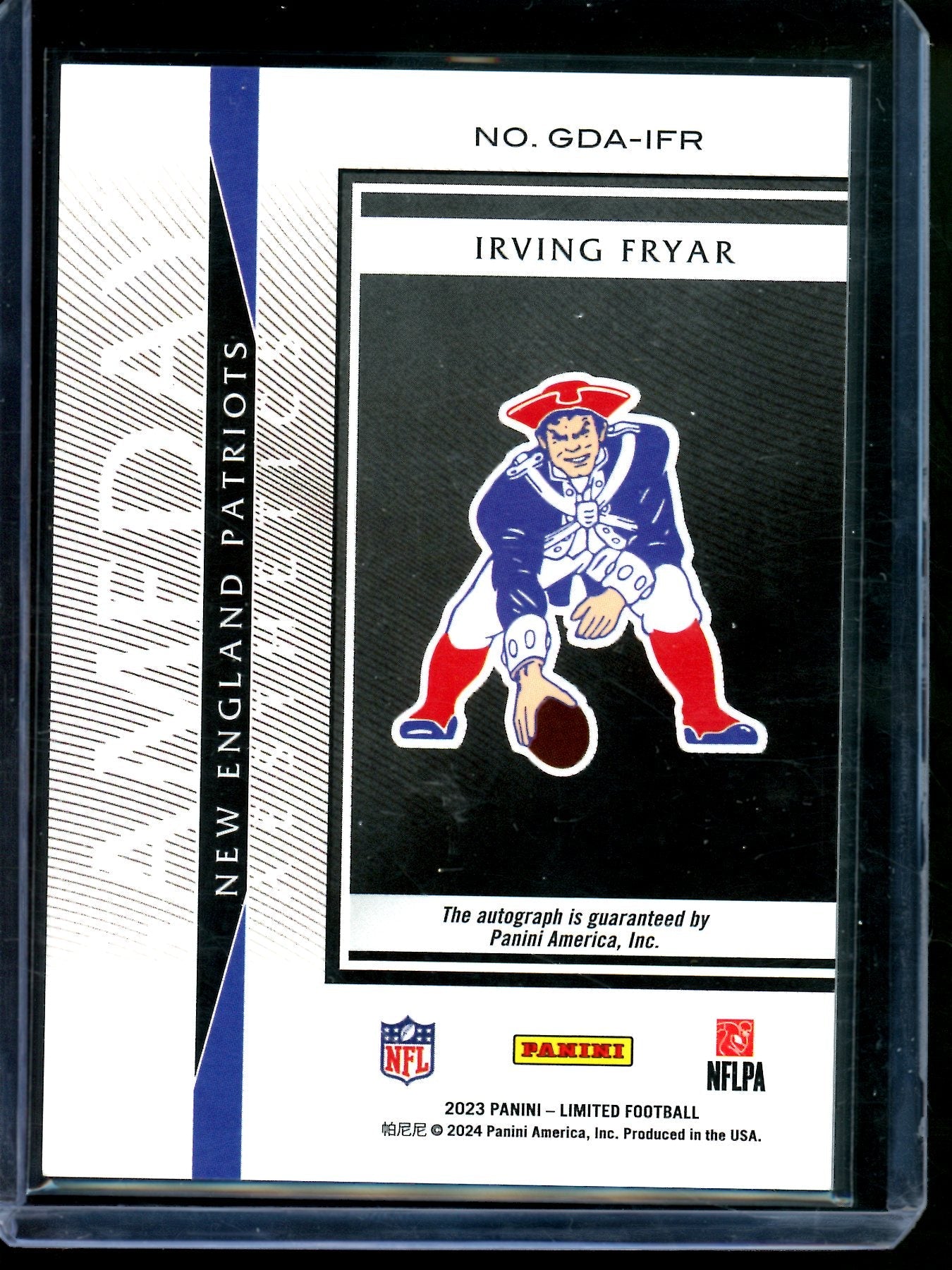 2023 Panini Limited Irving Fryar Gameday Aesthetics Autograph /99 Patriots