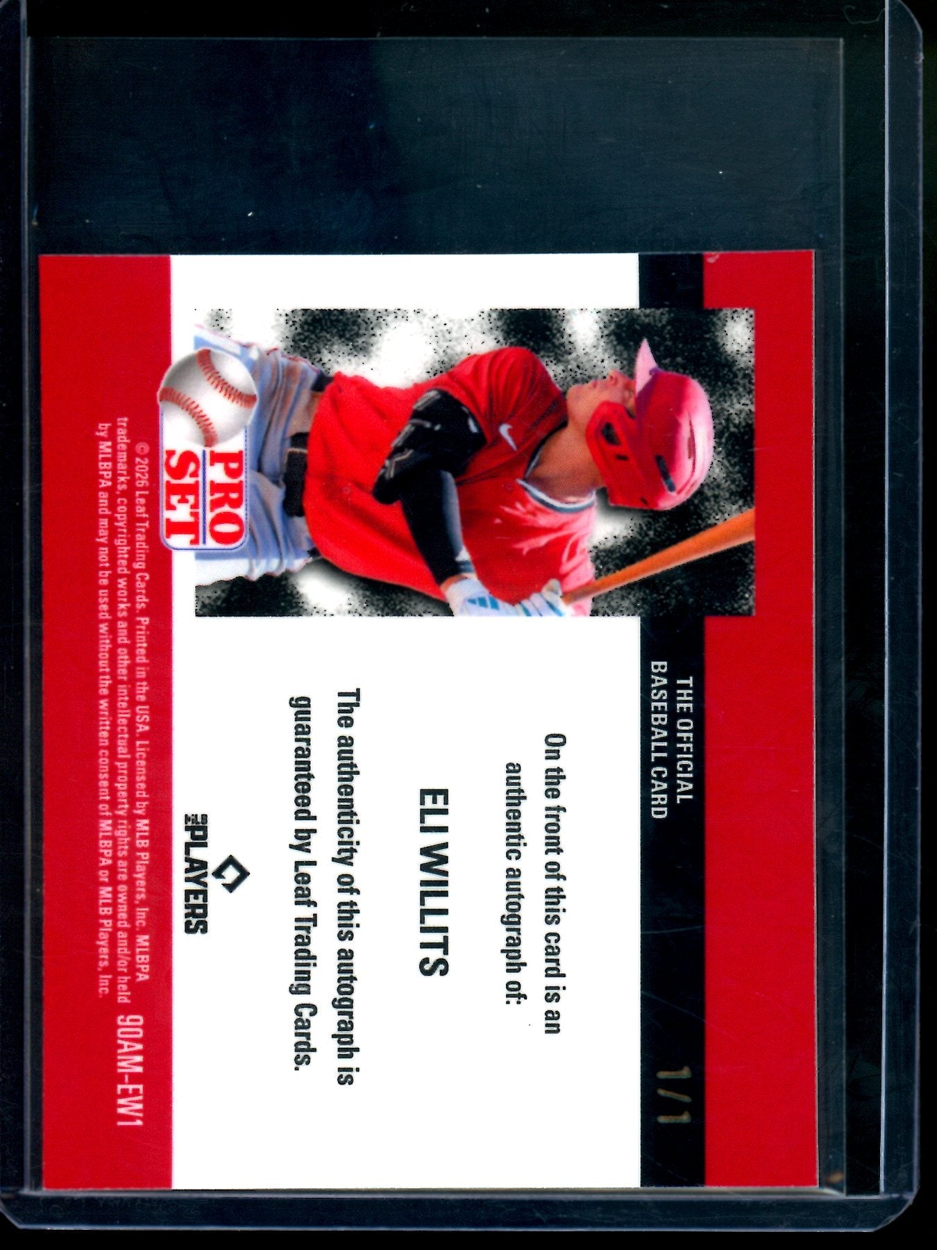 2026 Leaf Pro Set Eli Willits 1/1 Mini Autograph Nationals