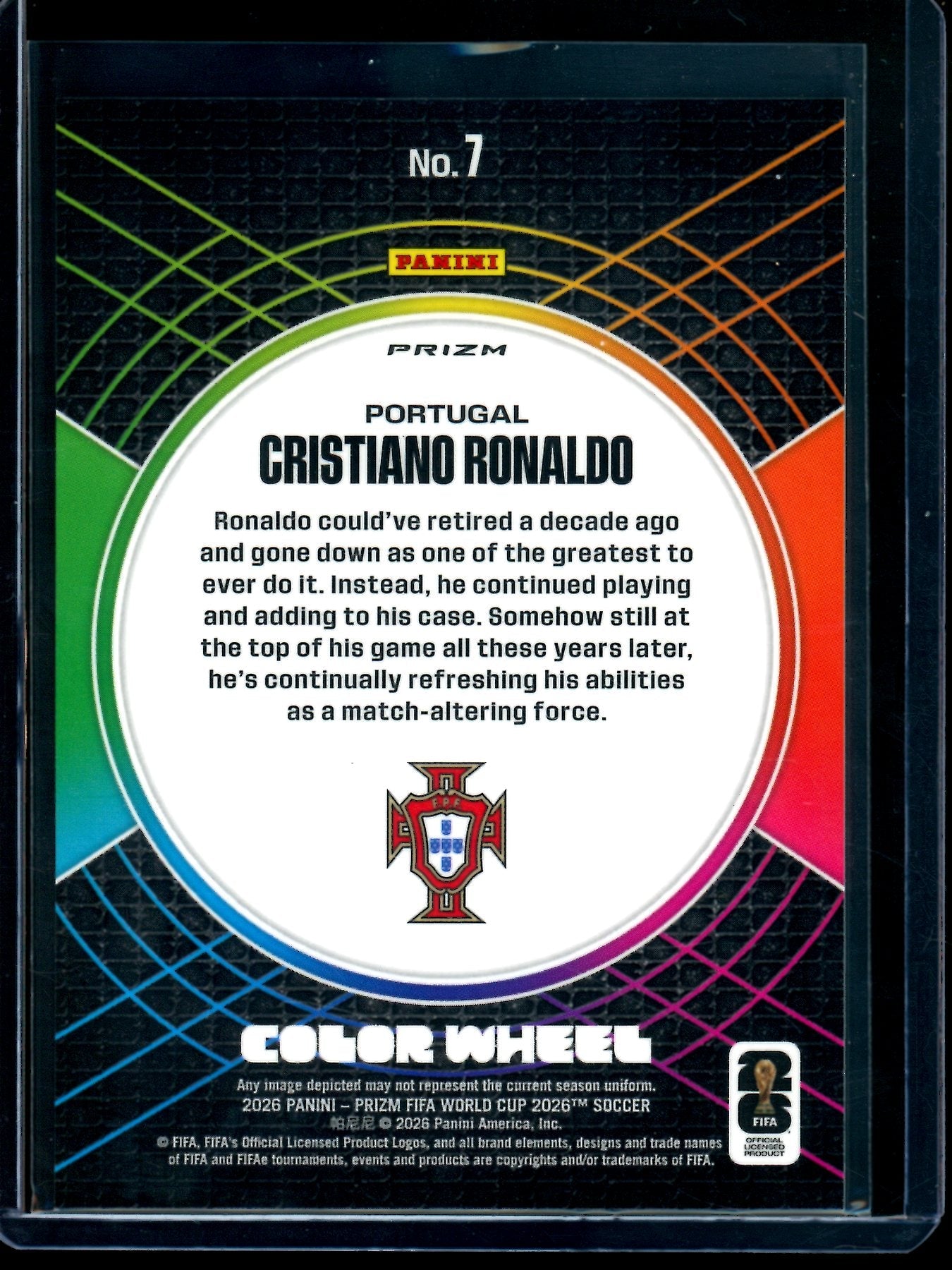 2026 Panini Prizm Cristiano Ronaldo Color Wheel SSP Portugal