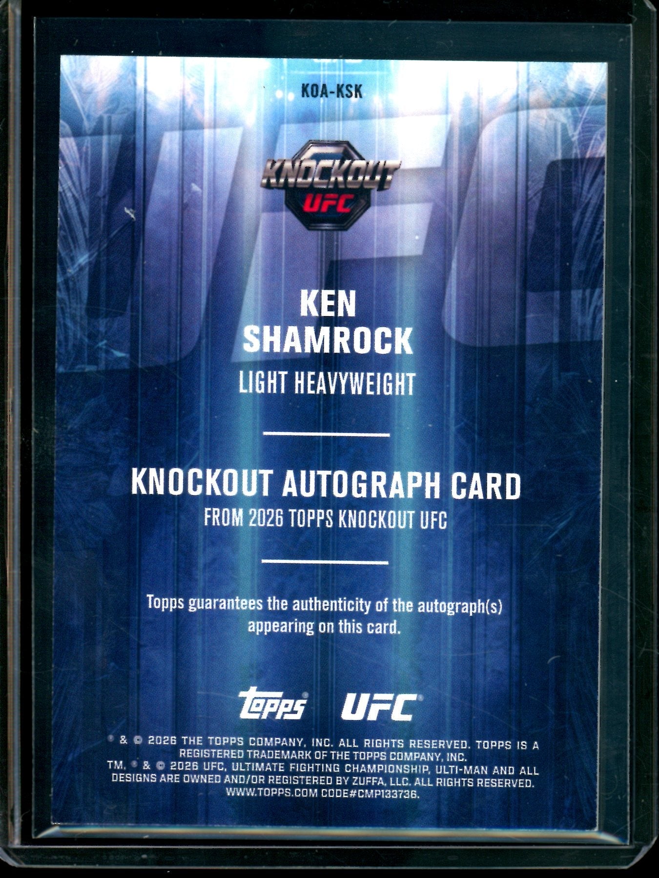 2026 Topps Knockout Ken Shamrock Autograph Red /25