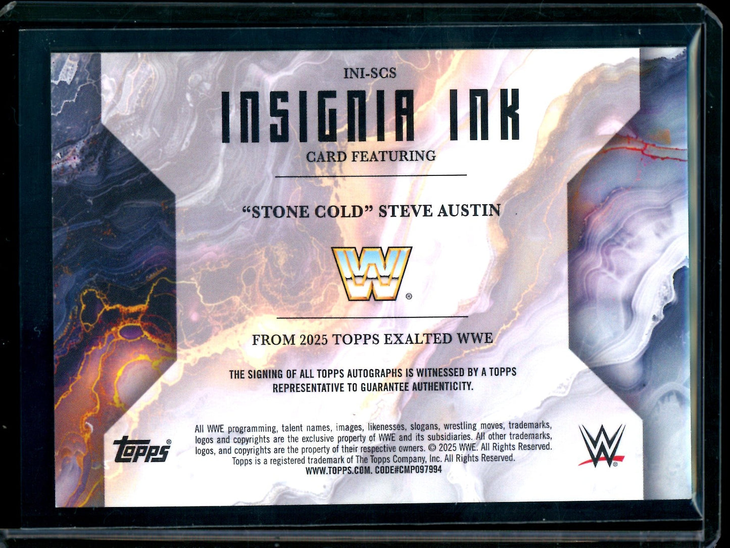 2025 Topps Exalted Stone Cold Steve Austin Insignia Ink Autograph /50