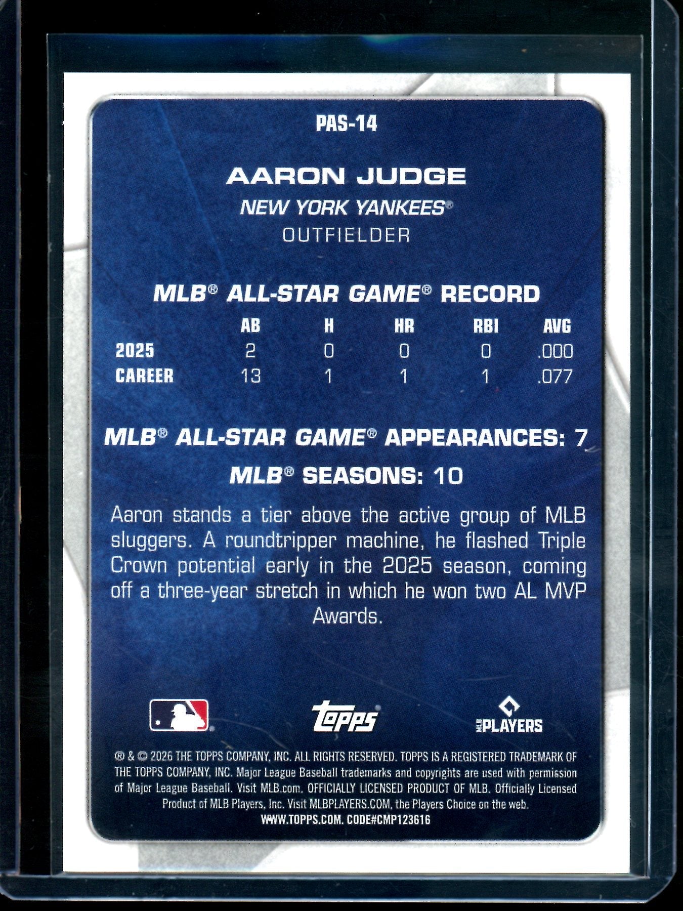2026 Topps Flagship Aaron Judge Perenial All-Stars Orange /25 Yankees