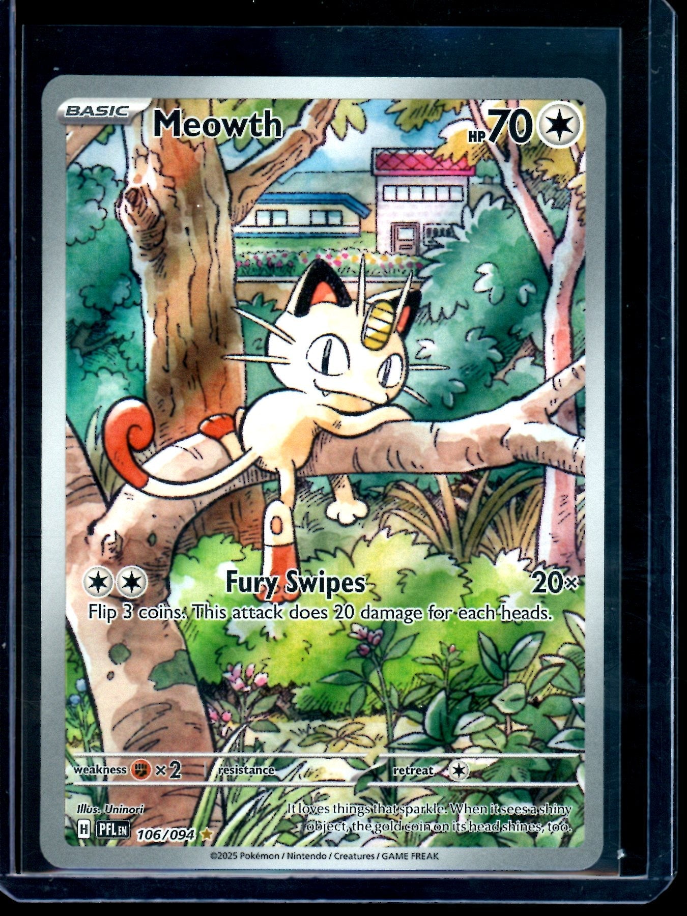 meowth pokemon card shiny Phantasmal Flames Illustration Rare #106 SWSH004 / Promo Card Pokemon Scarlet Violet Temporal Box:Vaporeon GRN