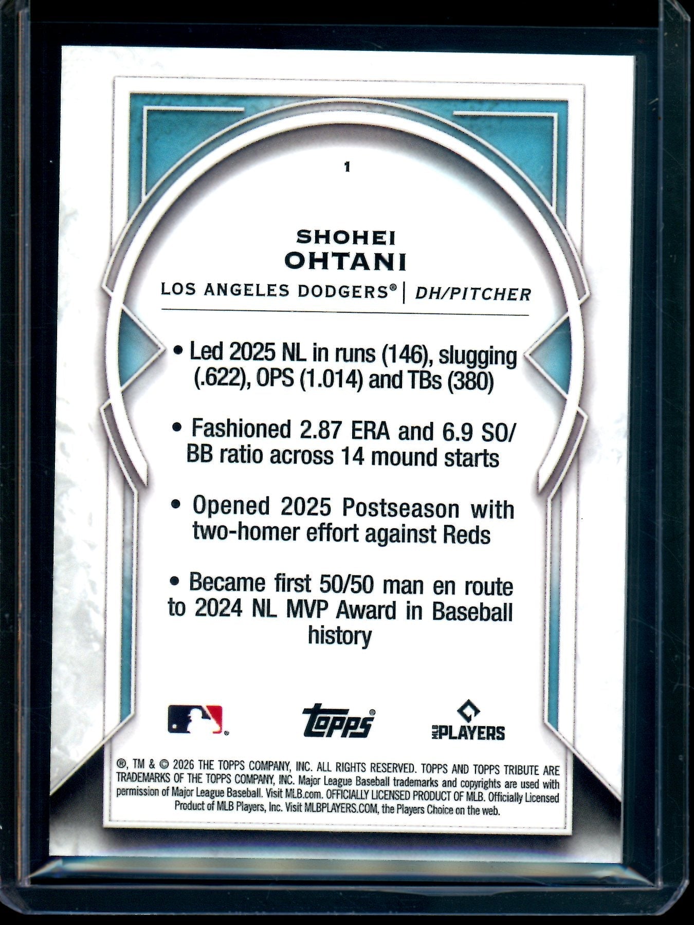 2026 Topps Tribute Shohei Ohtani Refractor Dodgers