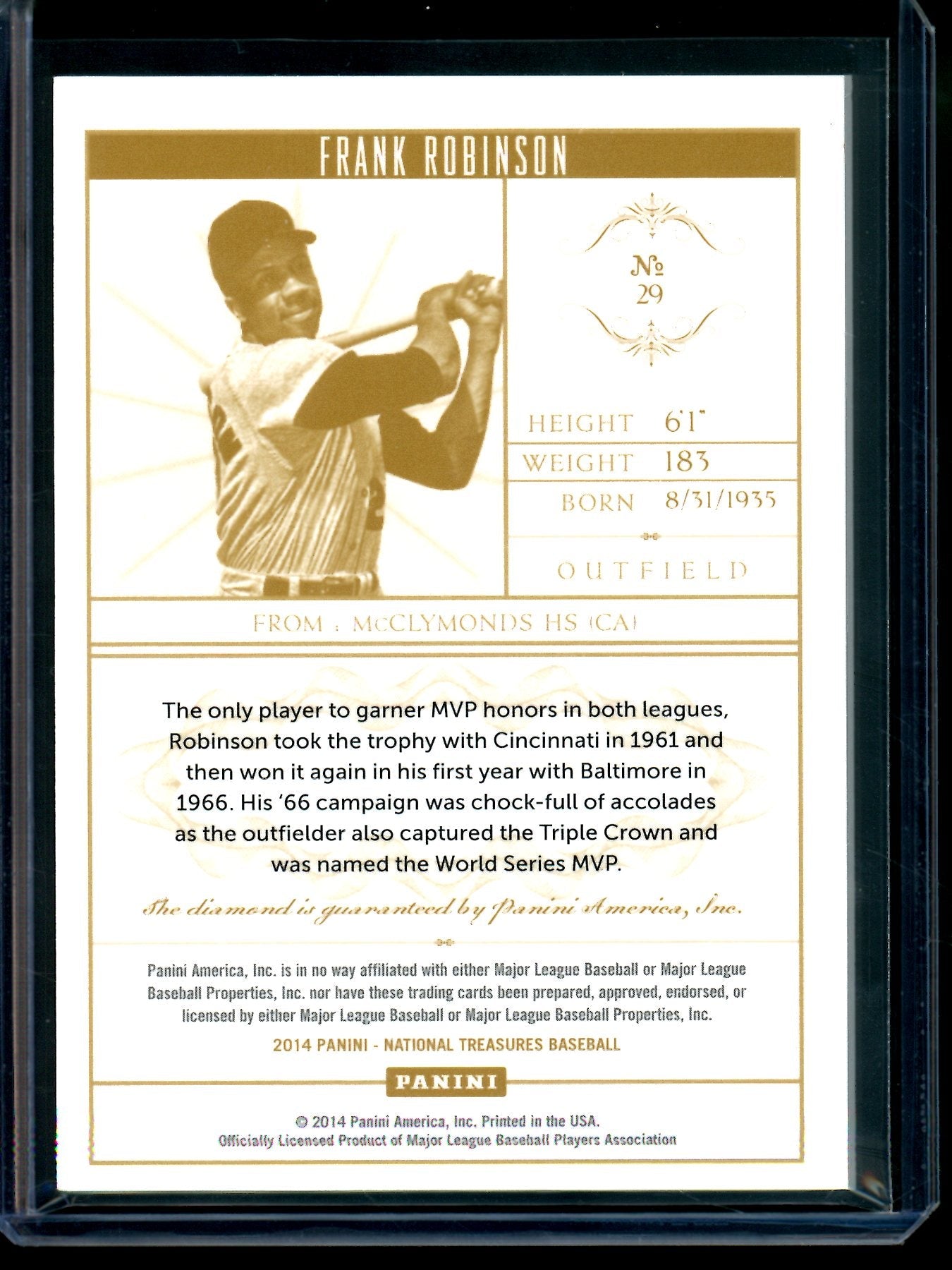 2014 Panini Flawless Frank Robinson Diamond /20 Orioles - Trading Card Market