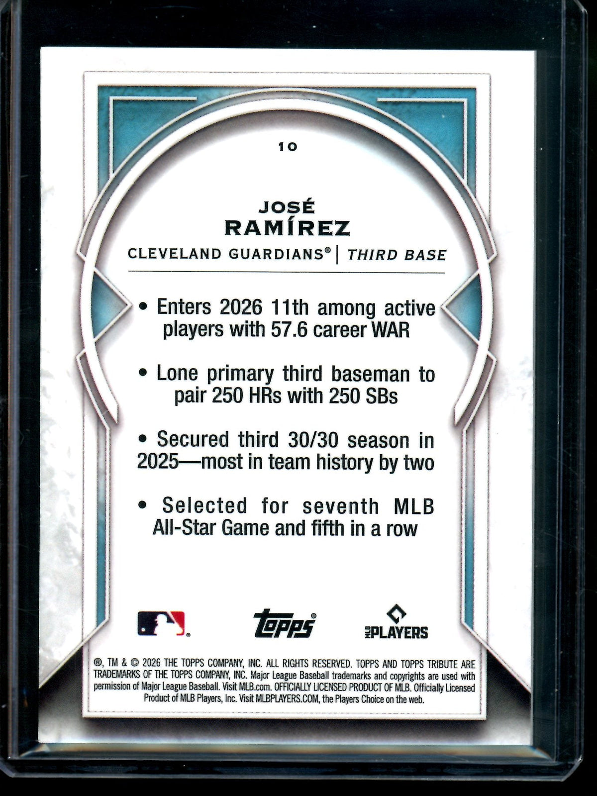 2026 Topps Tribute Jose Ramirez Gold Refractor /50 Guardians - Trading Card Market