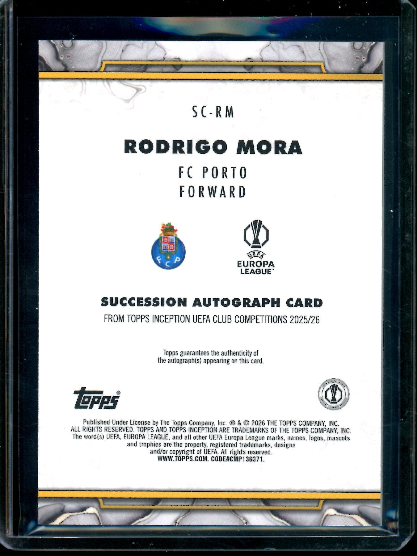 2026 Topps Inception Rodrigo Mora Succession Autograph FC Porto