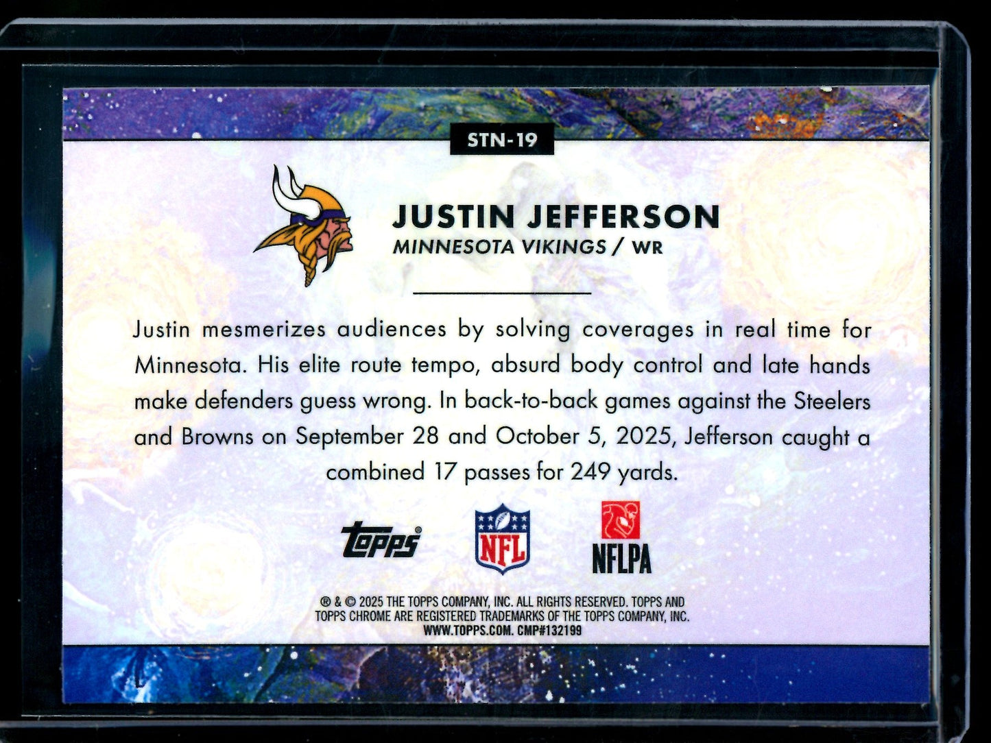 2025 Topps Chrome Cosmic Justin Jefferson Stars in the Night SP Vikings