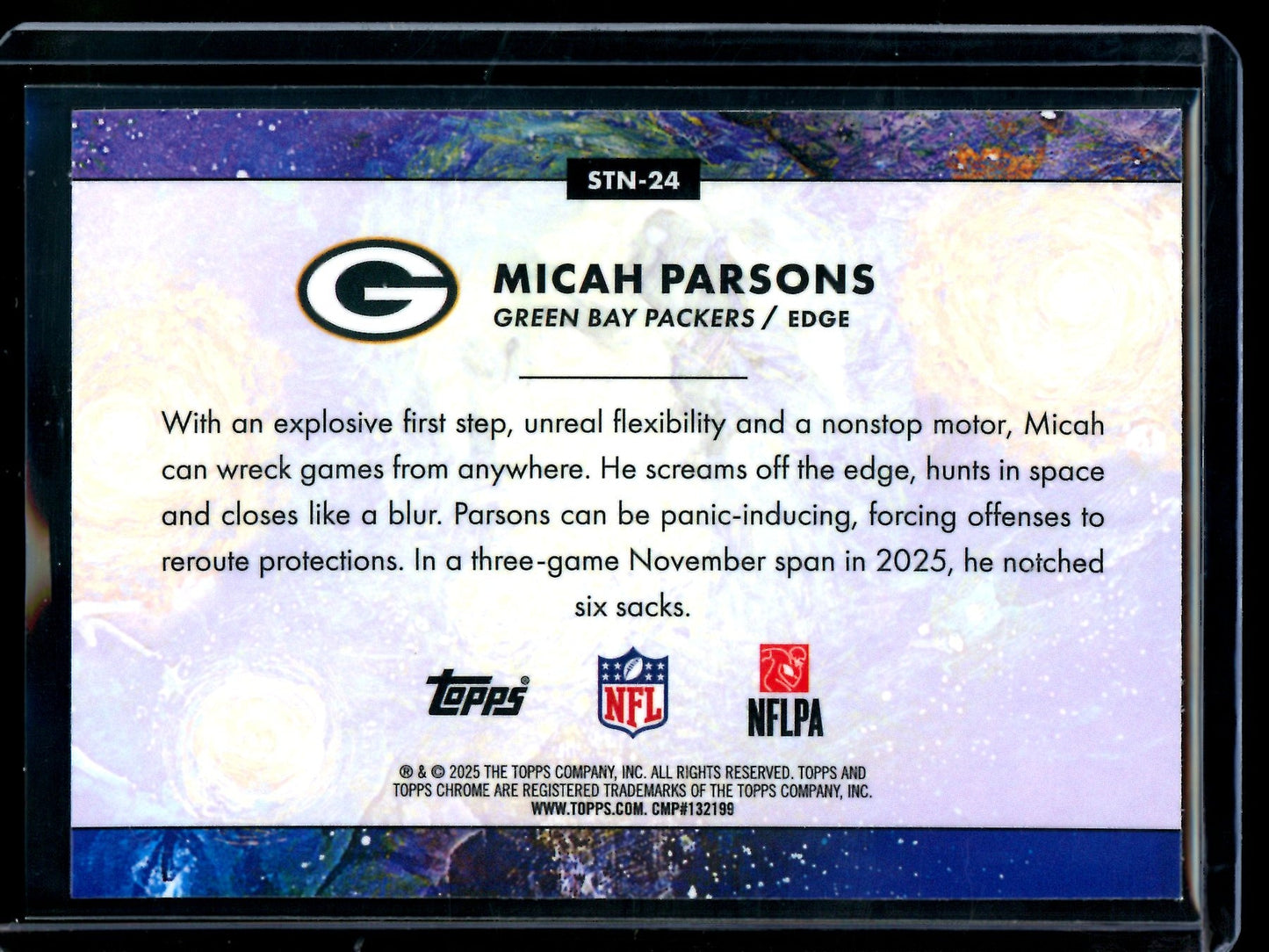 2025 Topps Chrome Cosmic Micah Parsons Stars in the Night SP Packers