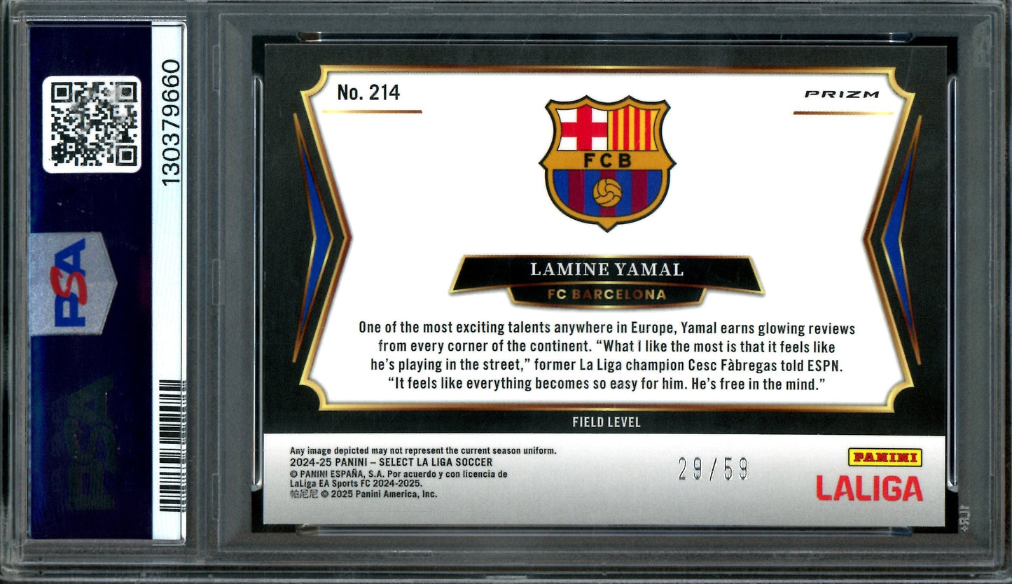 2024 Panini Select Lamine Yamal Red Wave /59 PSA 9 Barcelona