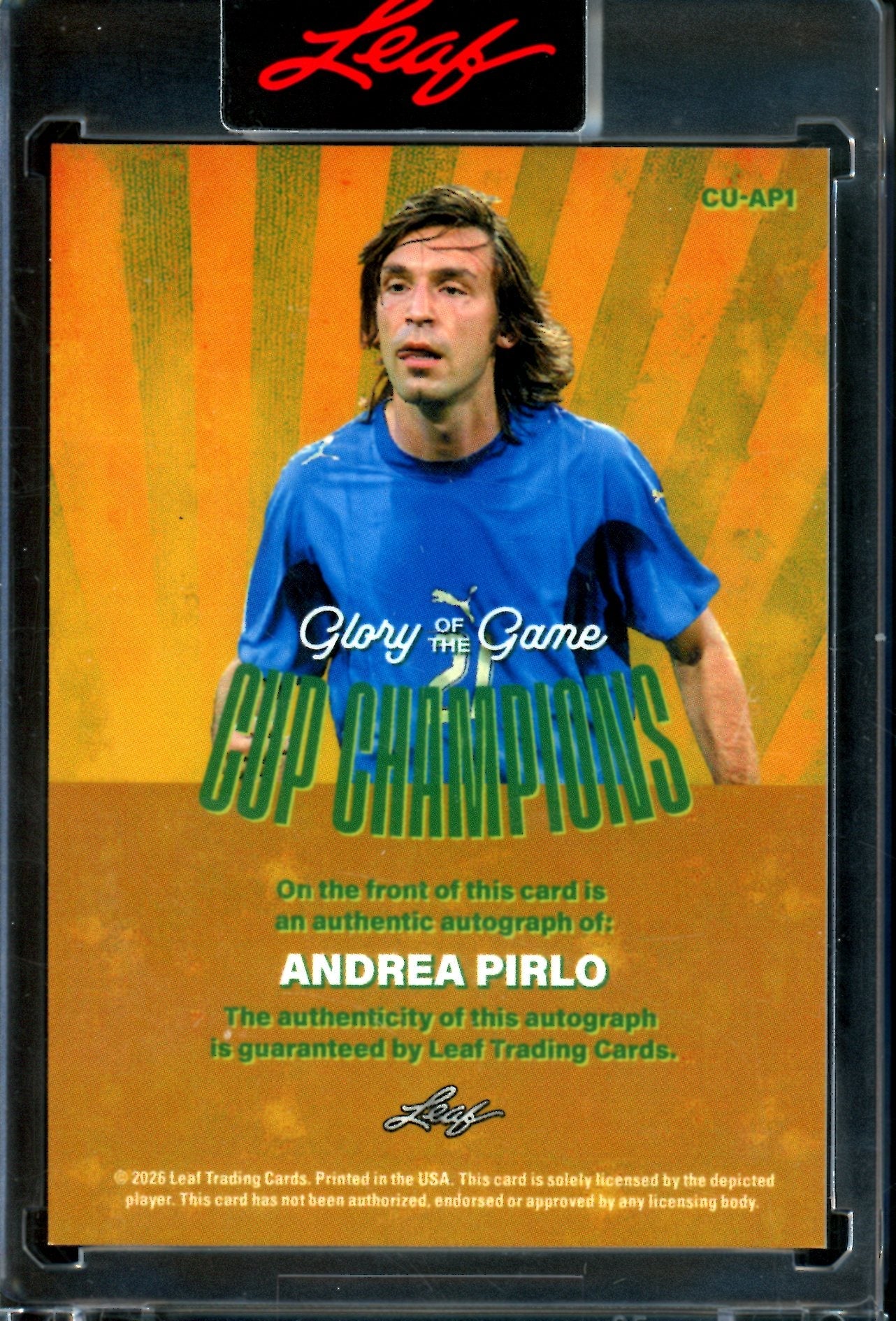 2026 Leaf Glory of the Game Andrea Pirlo Encased Cup Champions Autograph /7
