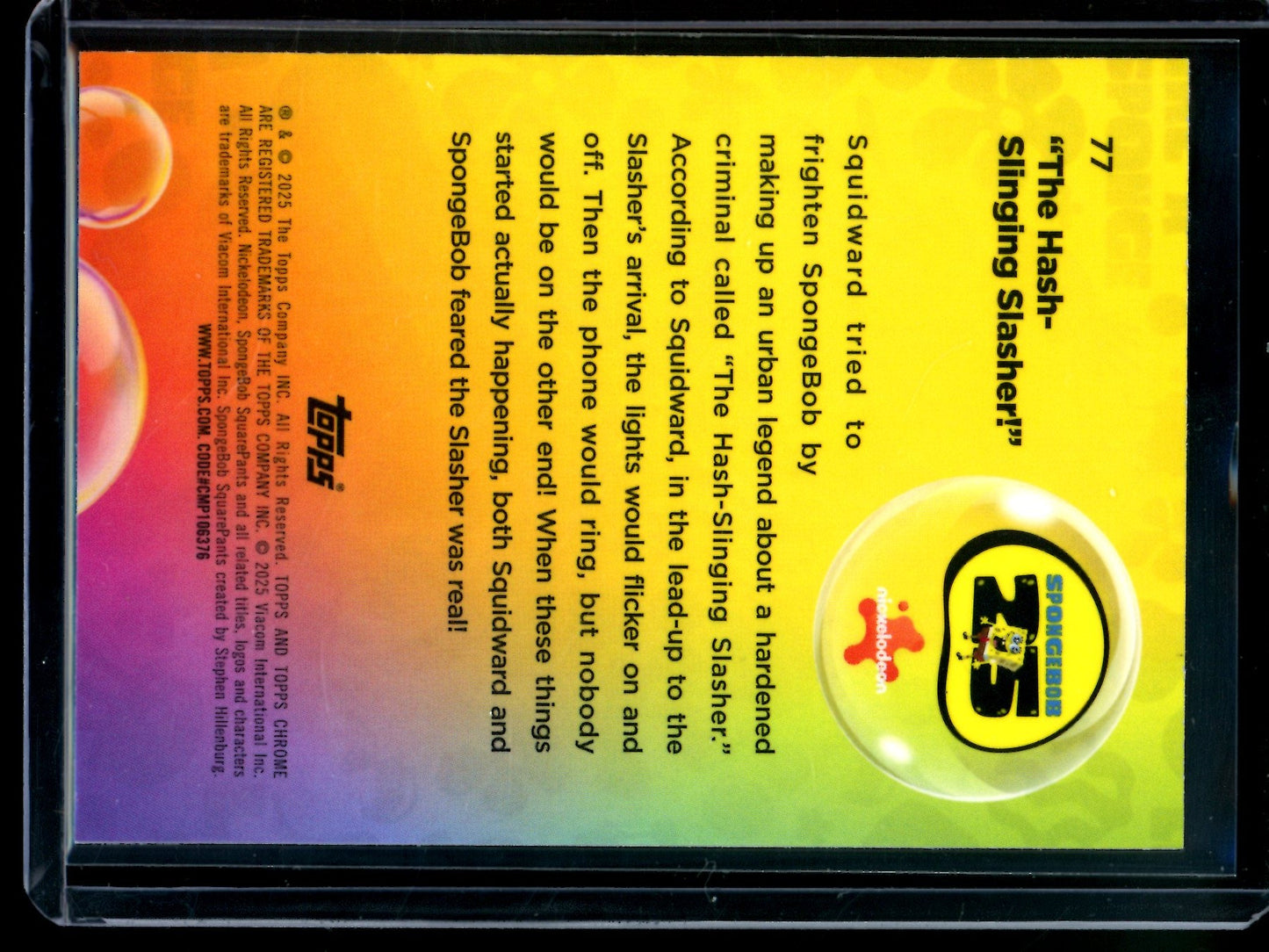 2025 Topps Sapphire Chrome The Hash Slinging Slasher Green /99