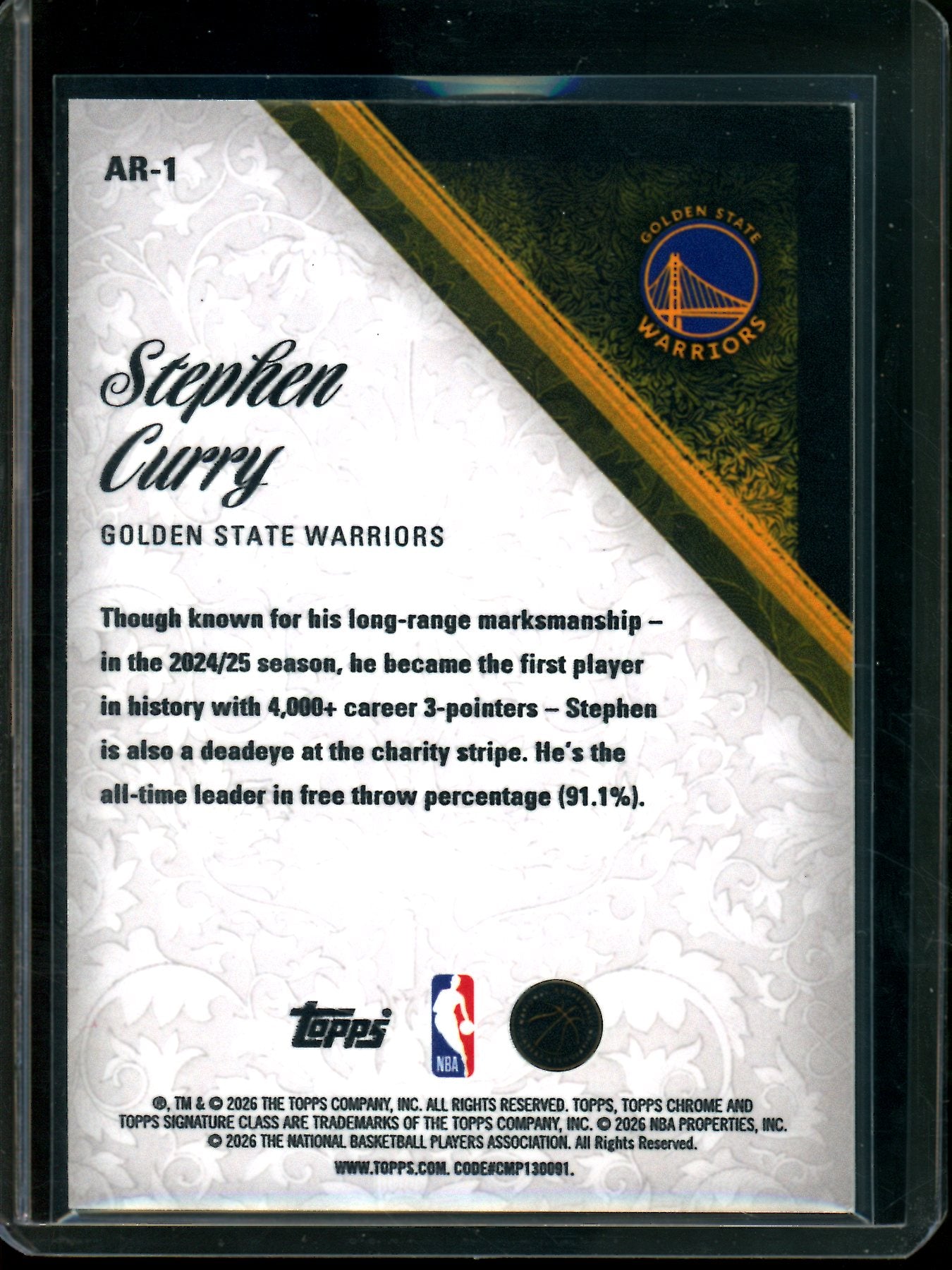 2026 Topps Signature Class Stephen Curry Aristocrats SP Warriors