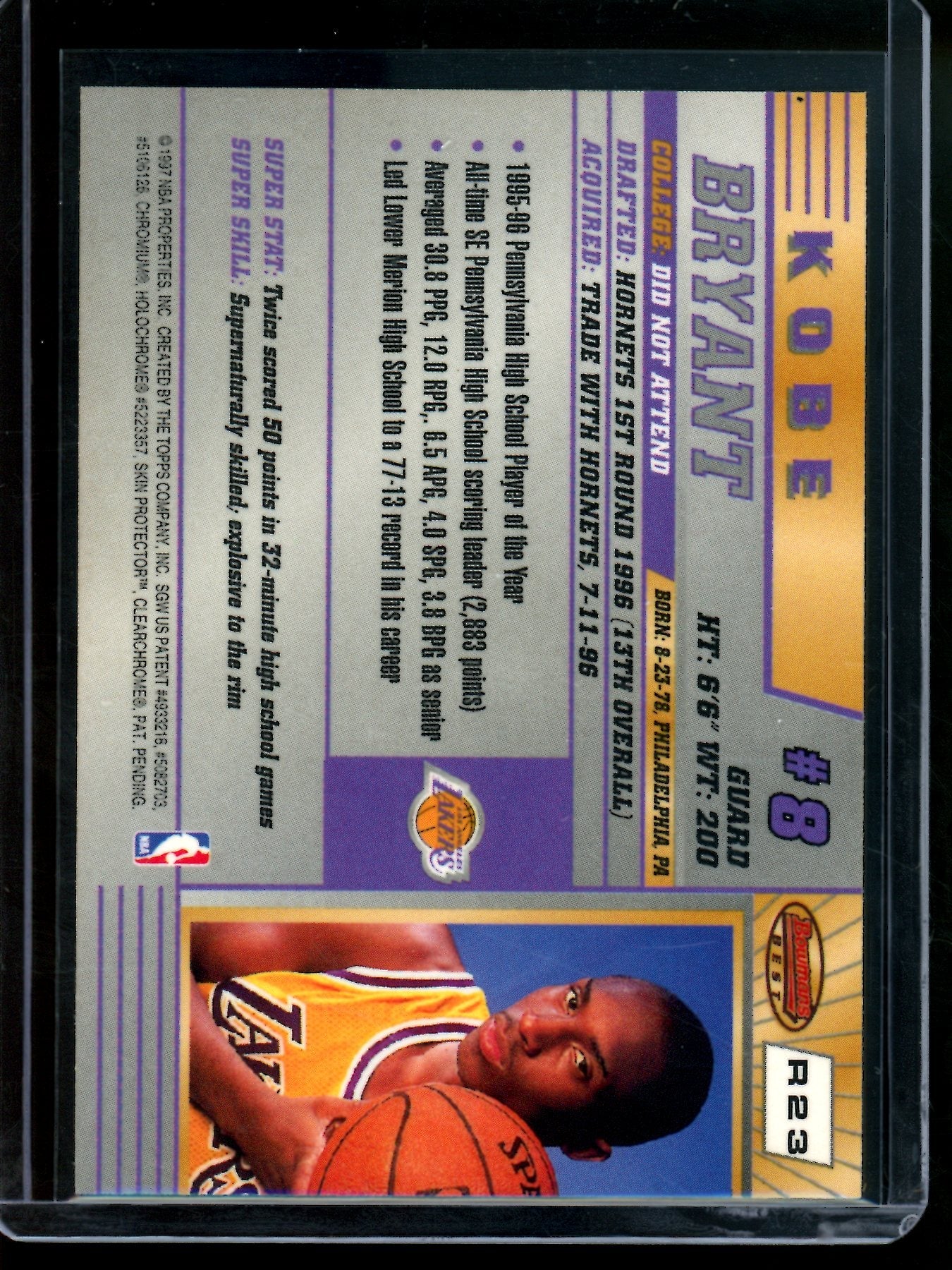 1997 Bowmans Best Kobe Bryant #R23 Lakers