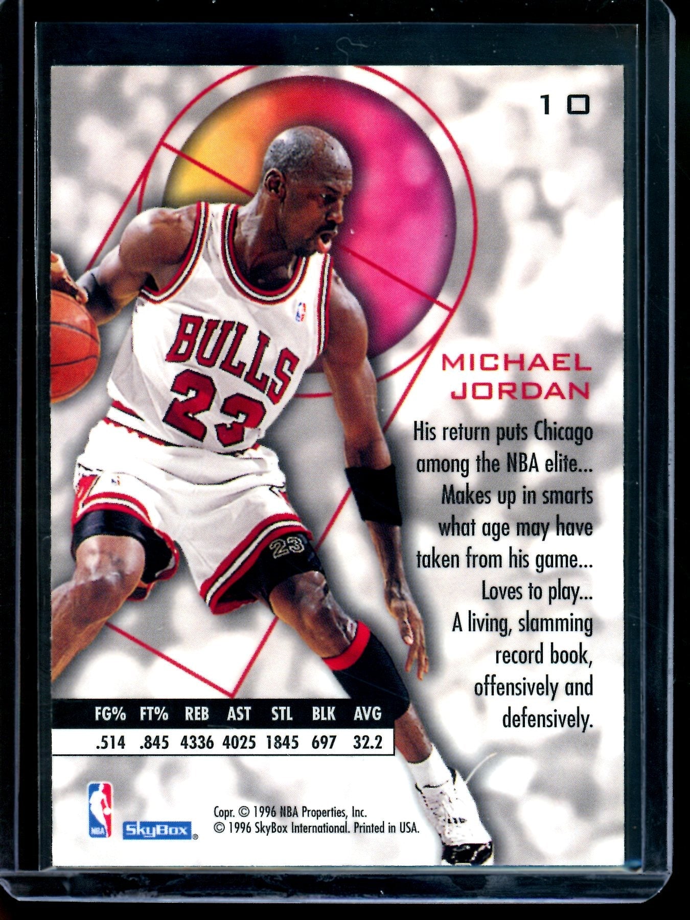 1996 Skybox E-XL Michael Jordan #10 Bulls