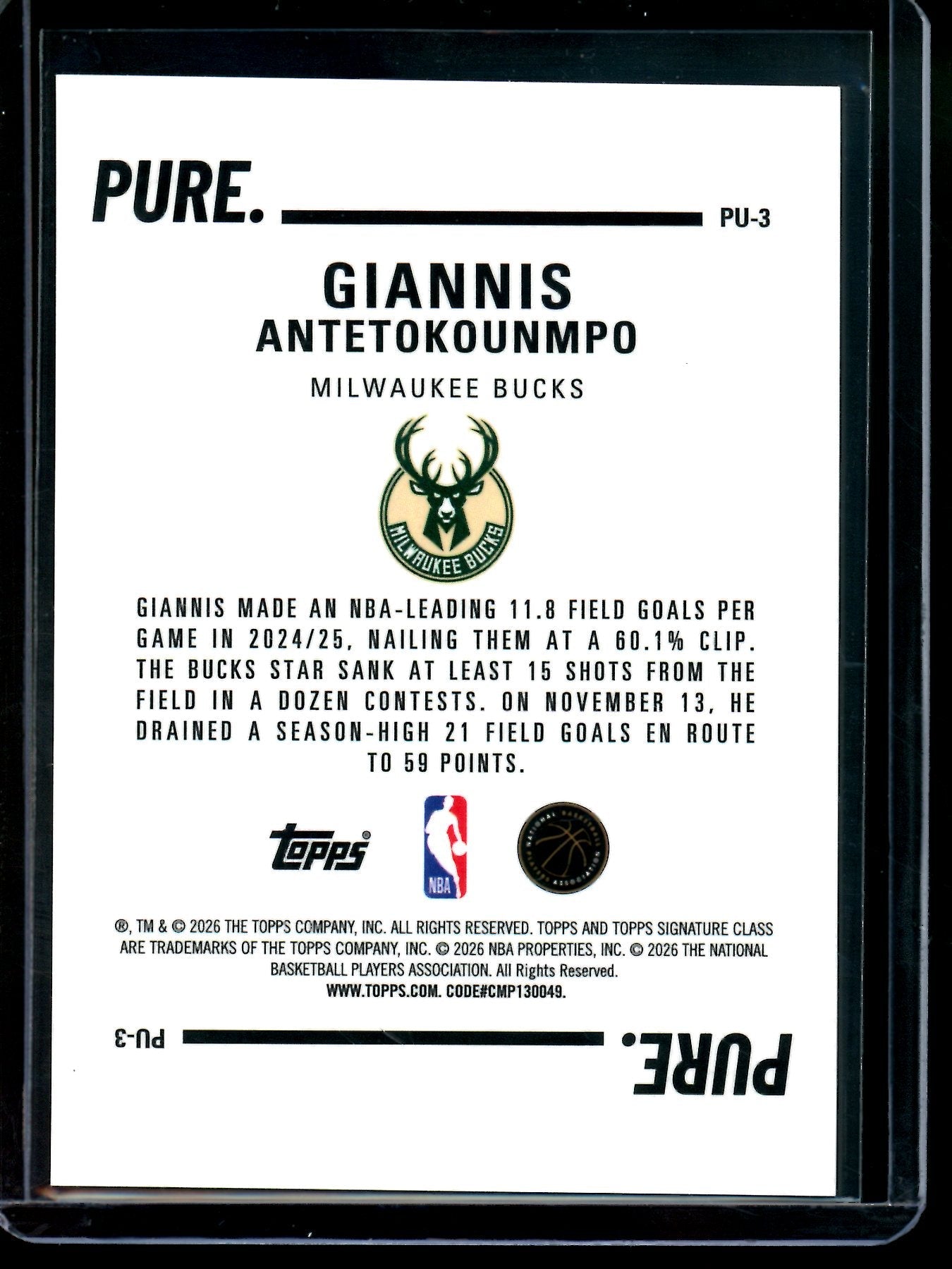 2026 Topps Signature Class Giannis Antetokounmpo Pure. Orange /50 Bucks