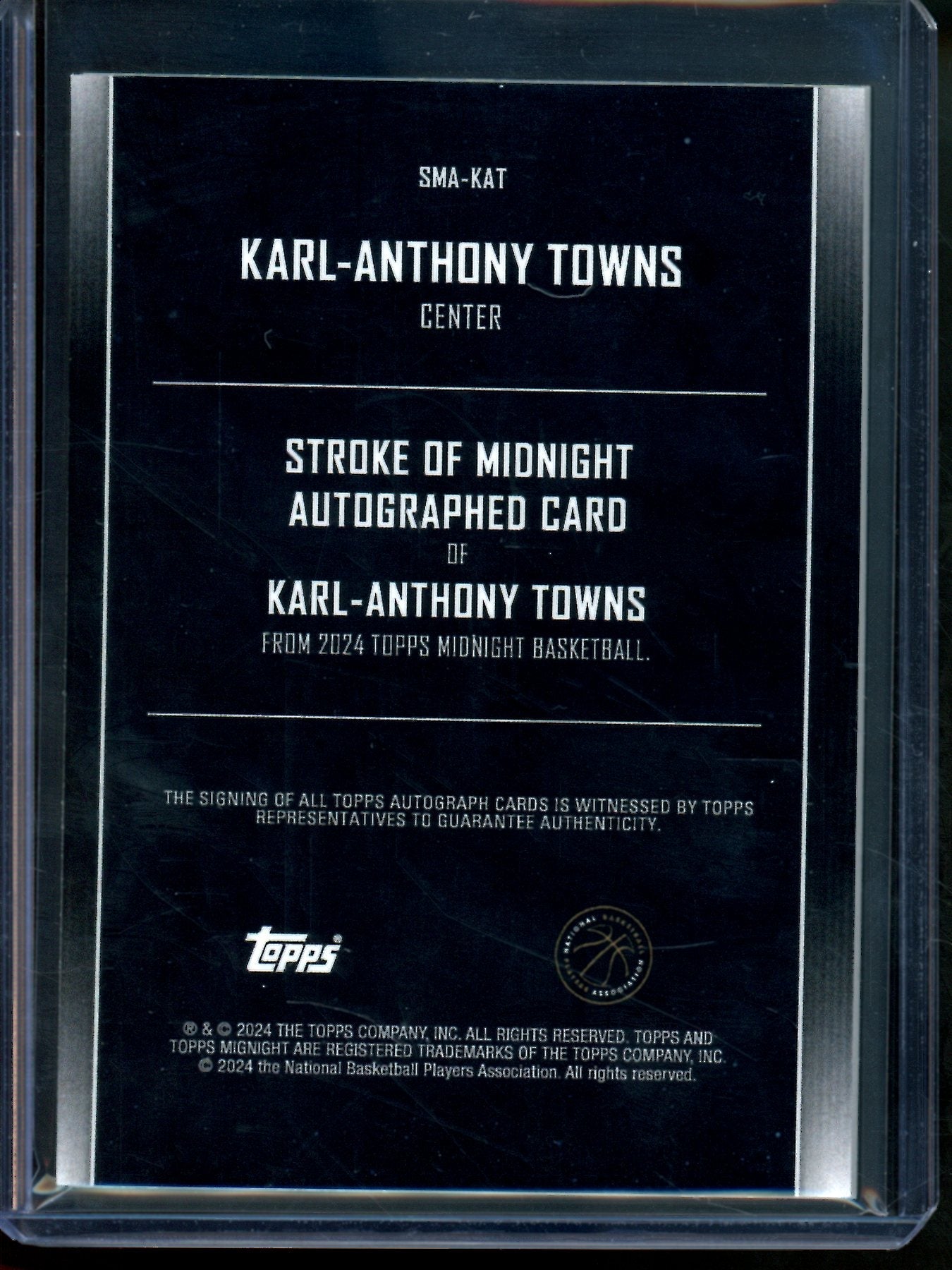 2024 Topps Midnight Karl-Anthony Towns Autograph Timberwolves